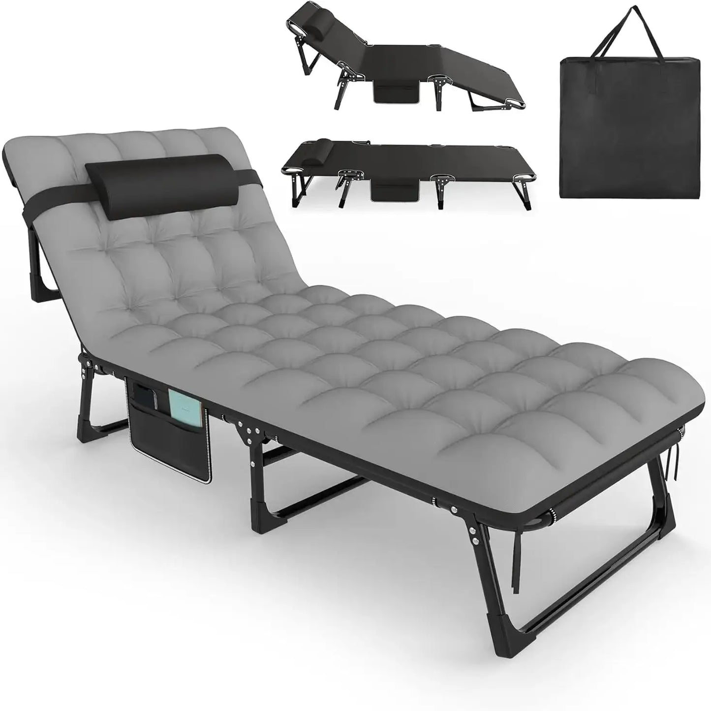 Adjustable Folding Camping Cot Bed for Outdoor Relaxation - Ky Ky Kiwi