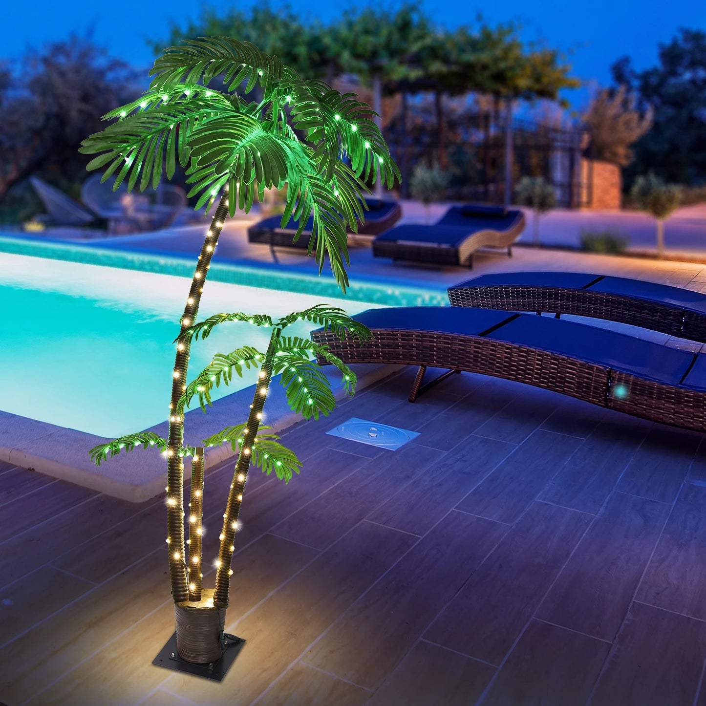 Solar Lighted Artificial Palm Tree for Tiki Bar Decor - Ky Ky Kiwi
