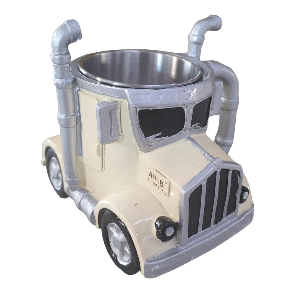1PCS Creative Truck Design Coffee Mug 11 Ounces Semi-trailer Water Cup Desktop Home Kitchen Semi Truck Coffee Cup Ornament