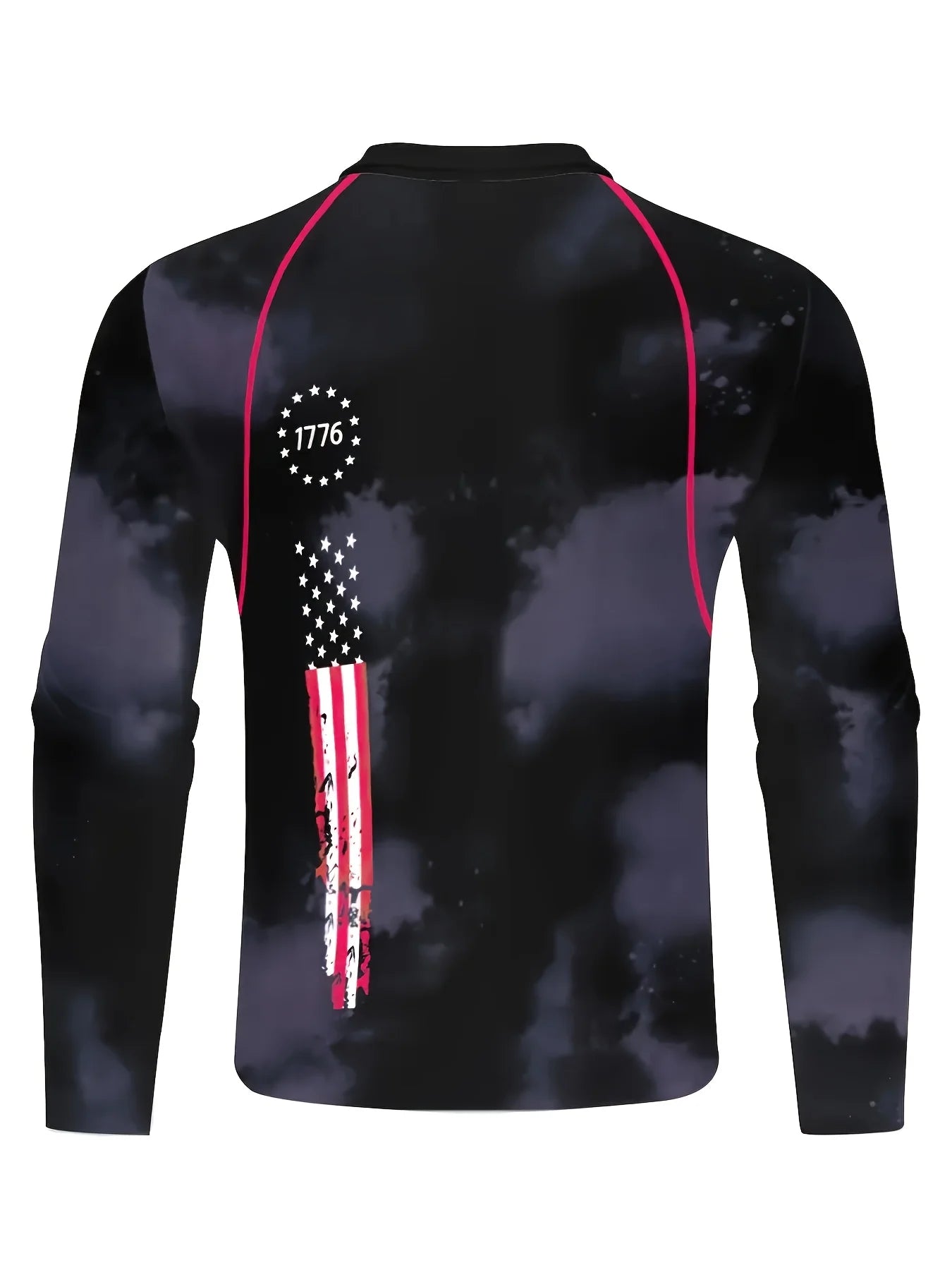 Men's American Flag Print Golf and Tennis Quarter Zip Shirt - Ky Ky Kiwi