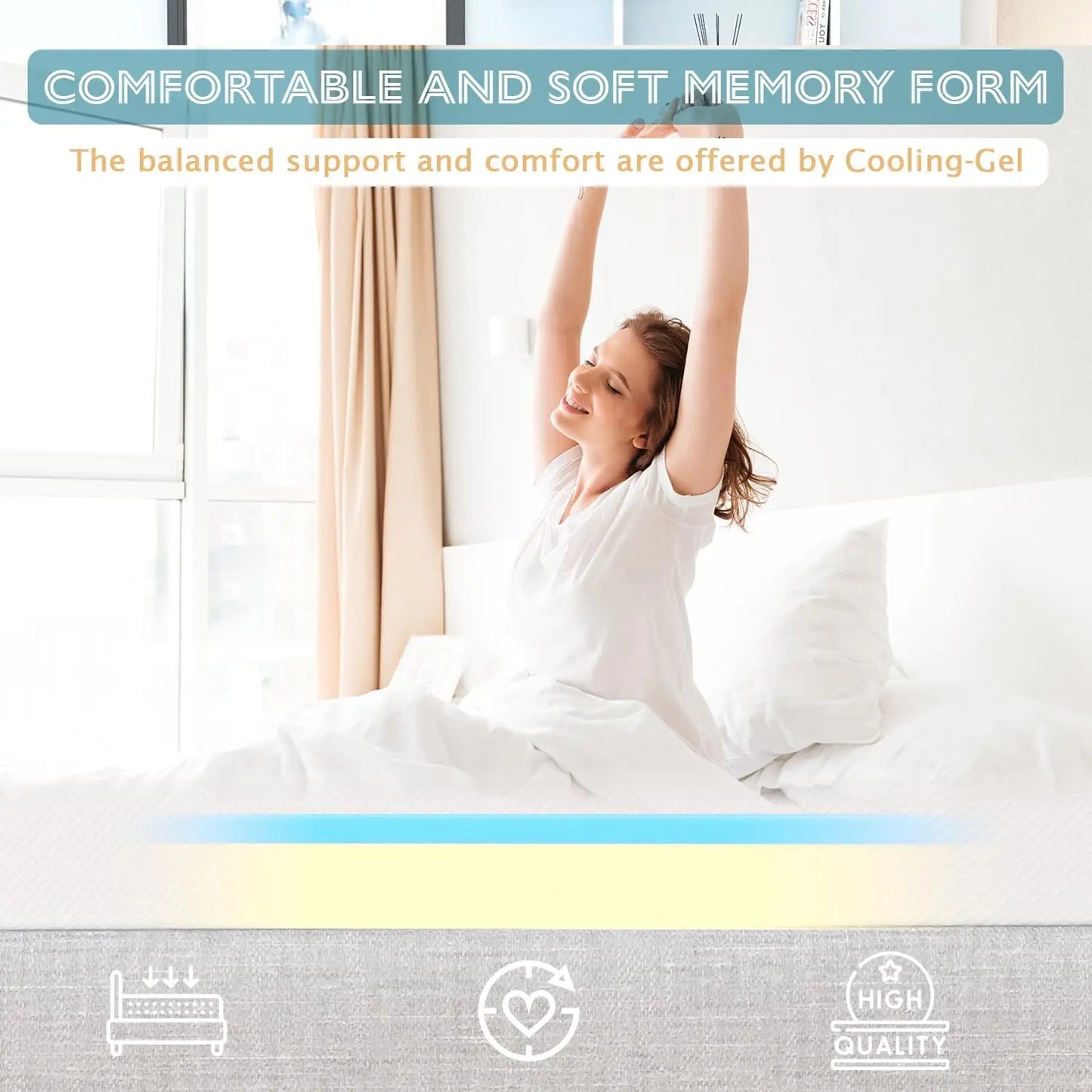 Cooling Gel Memory Foam Mattress for Ultimate Sleep Comfort - Ky Ky Kiwi