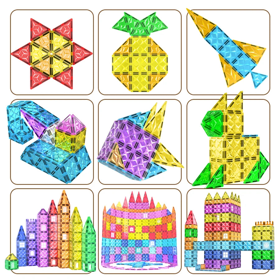 EDUCIRO Magnetic Building Blocks Construction Set Building Puzzle Tiles Educational Game Children Montessori Toys Gifts