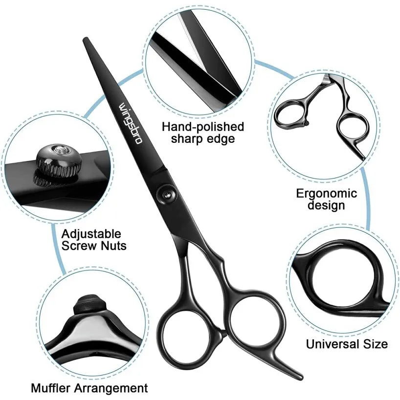 Professional Barber Scissors 6.0 inch Hairdressing Scissors Hair Cutting Thinning Shears Set