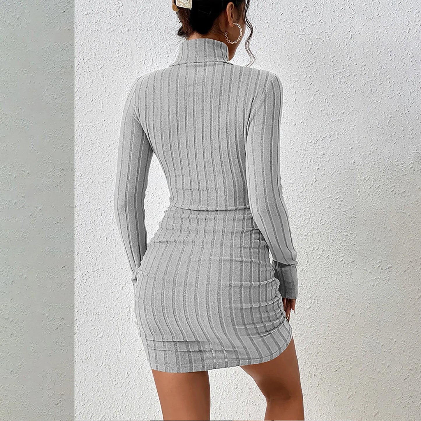Women’s Slimming Turtleneck Pullover Dress for Formal Occasions - Ky Ky Kiwi