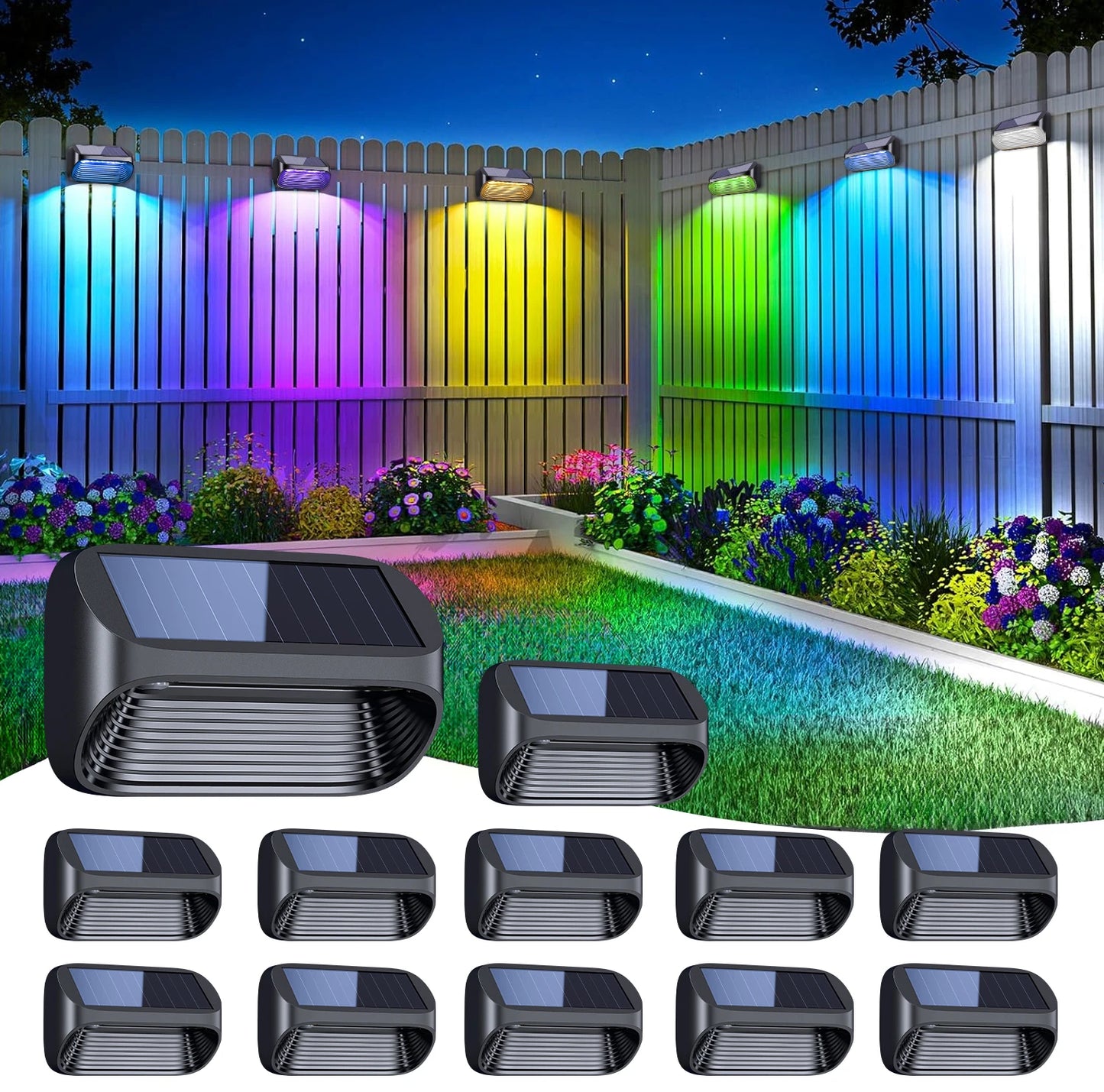 Solar Powered Fence Lights for Outdoor Patio and Yard Decor - Ky Ky Kiwi