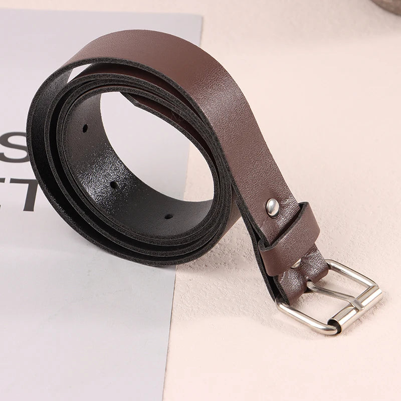 Fashionable Faux Leather Waist Belt with Metal Buckle - Ky Ky Kiwi