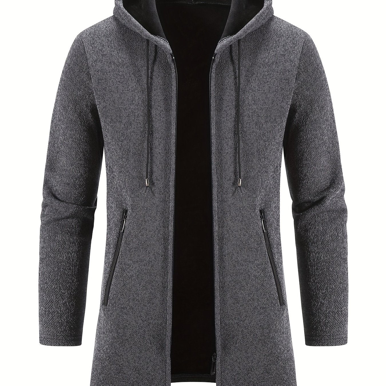 Men's Hooded Cardigan Jacket With Full Zip Windbreaker Pockets For Casual And Semi Formal Winter Outfits