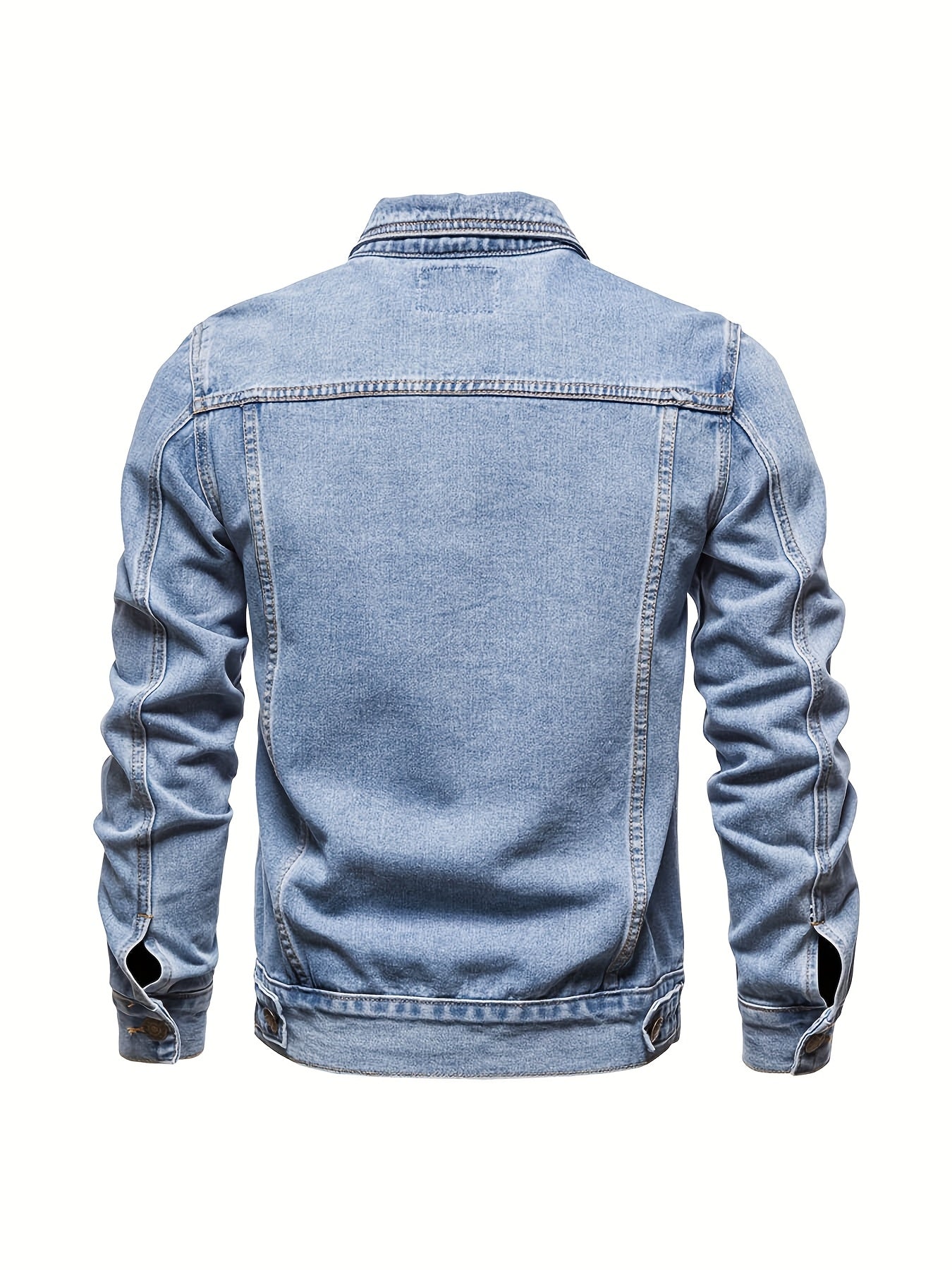 Mens Vintage Workwear Denim Jacket Featuring ExtendedUtility Chest Pockets Everyday