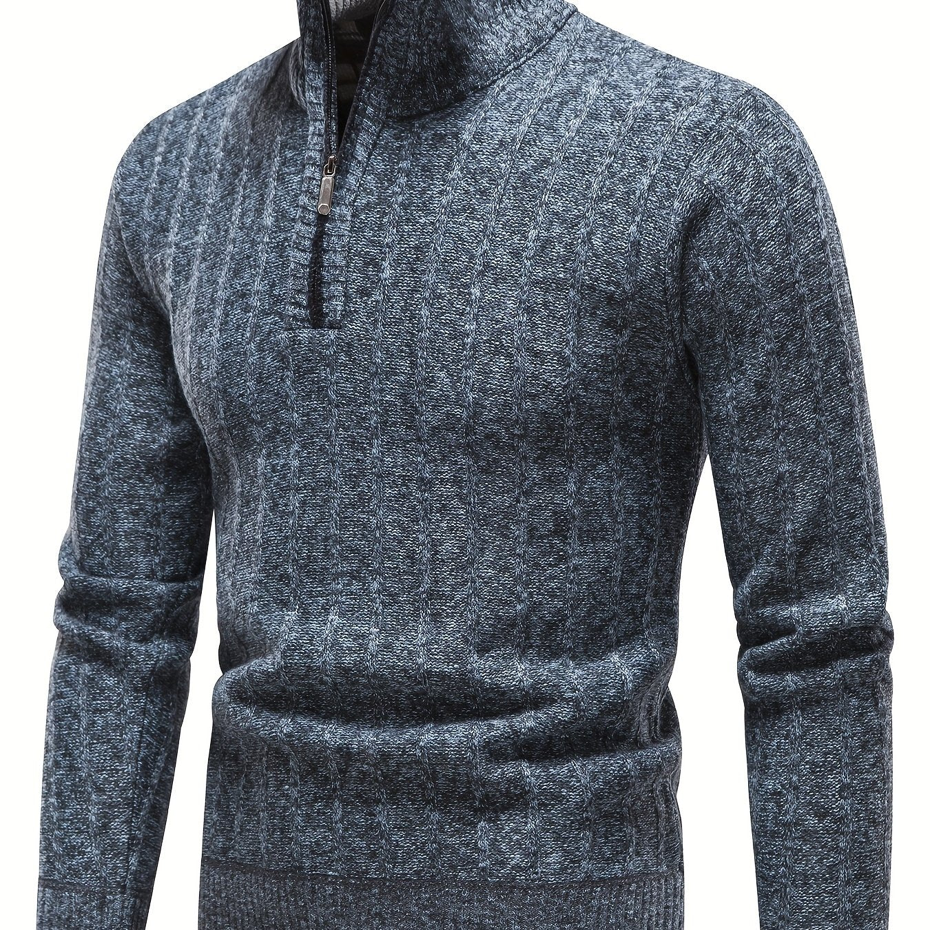 Mens Slim Fit Full Zip Stand Collar Sweater Jacket For Cold Weather Outerwear For Fall And Winter