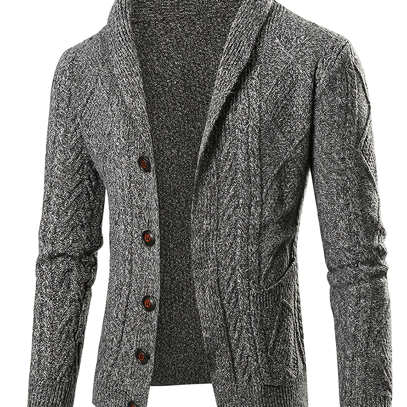 Men's Slim Knit Cardigan Sweater Jacket With PremiumWinterDurablePocketsWithSeamlessFinish VNeck