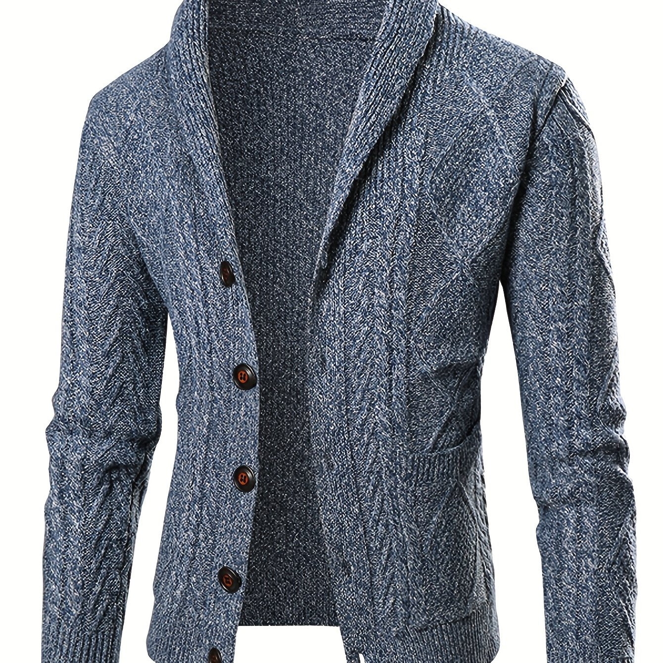 Men's Slim Knit Cardigan Sweater Jacket With PremiumWinterDurablePocketsWithSeamlessFinish VNeck