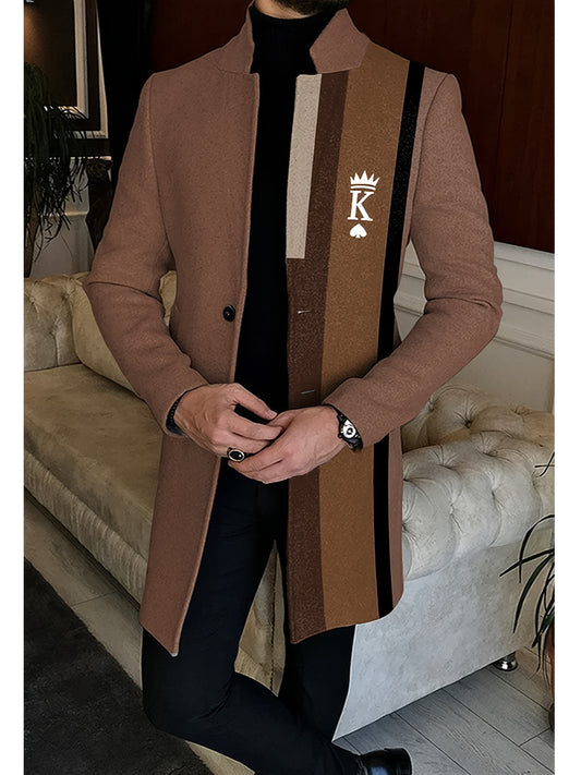 Men's Stand Collar Windbreaker Jacket With Spade Logo