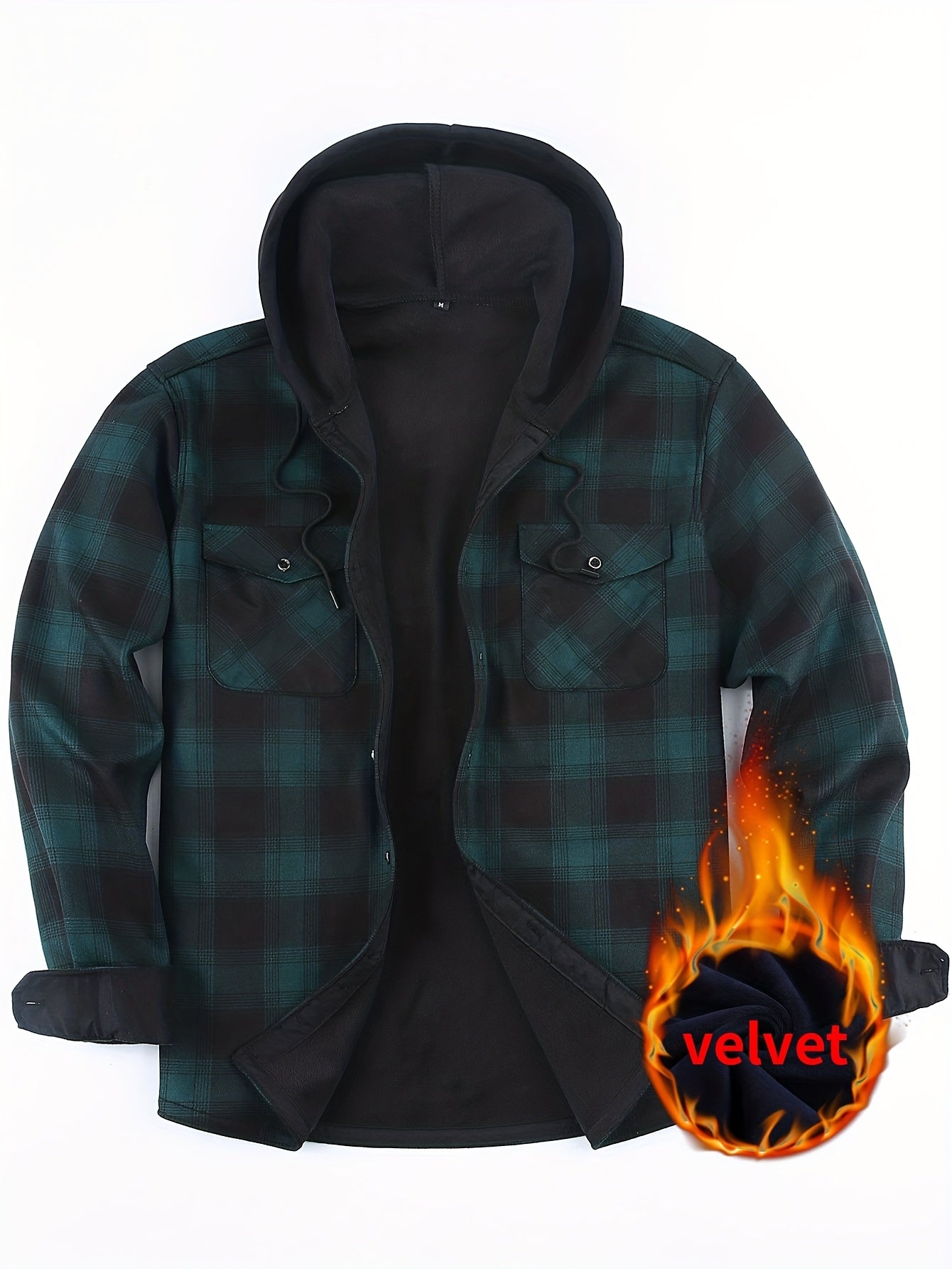 Mens Premium FleeceLined Shacket Hooded Shirt Jacket Allseason Weatherproof Warmth