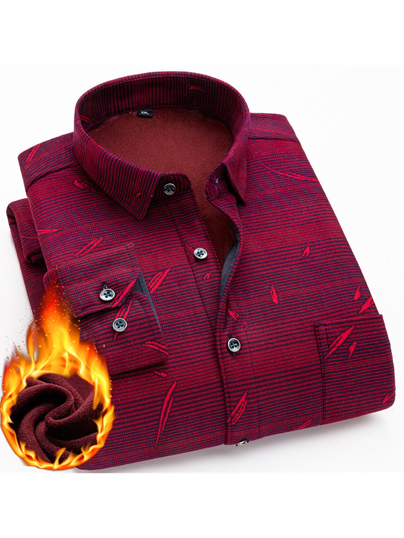 Mens Double Sided Plaid Winter Shirt Jacket For Casual Everyday Warm Durable Outerwear