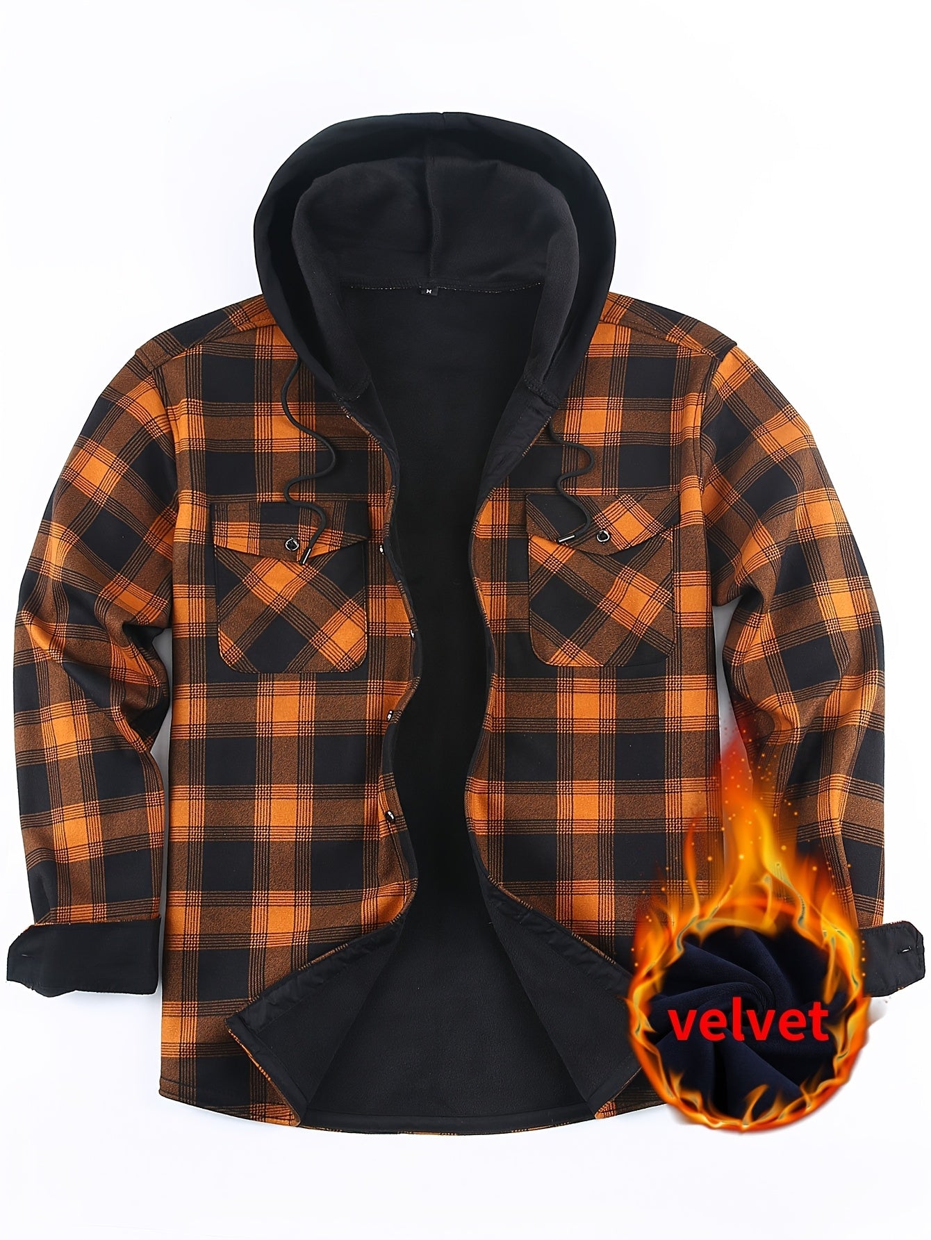 Mens Premium FleeceLined Shacket Hooded Shirt Jacket Allseason Weatherproof Warmth