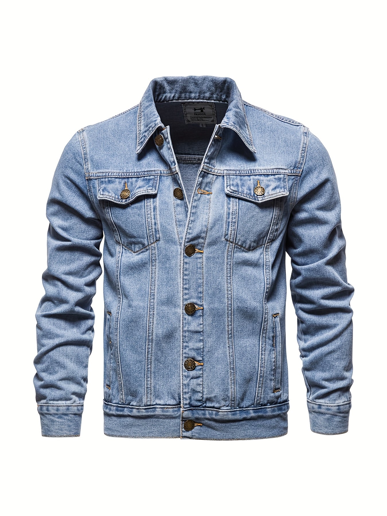 Mens Vintage Workwear Denim Jacket Featuring ExtendedUtility Chest Pockets Everyday