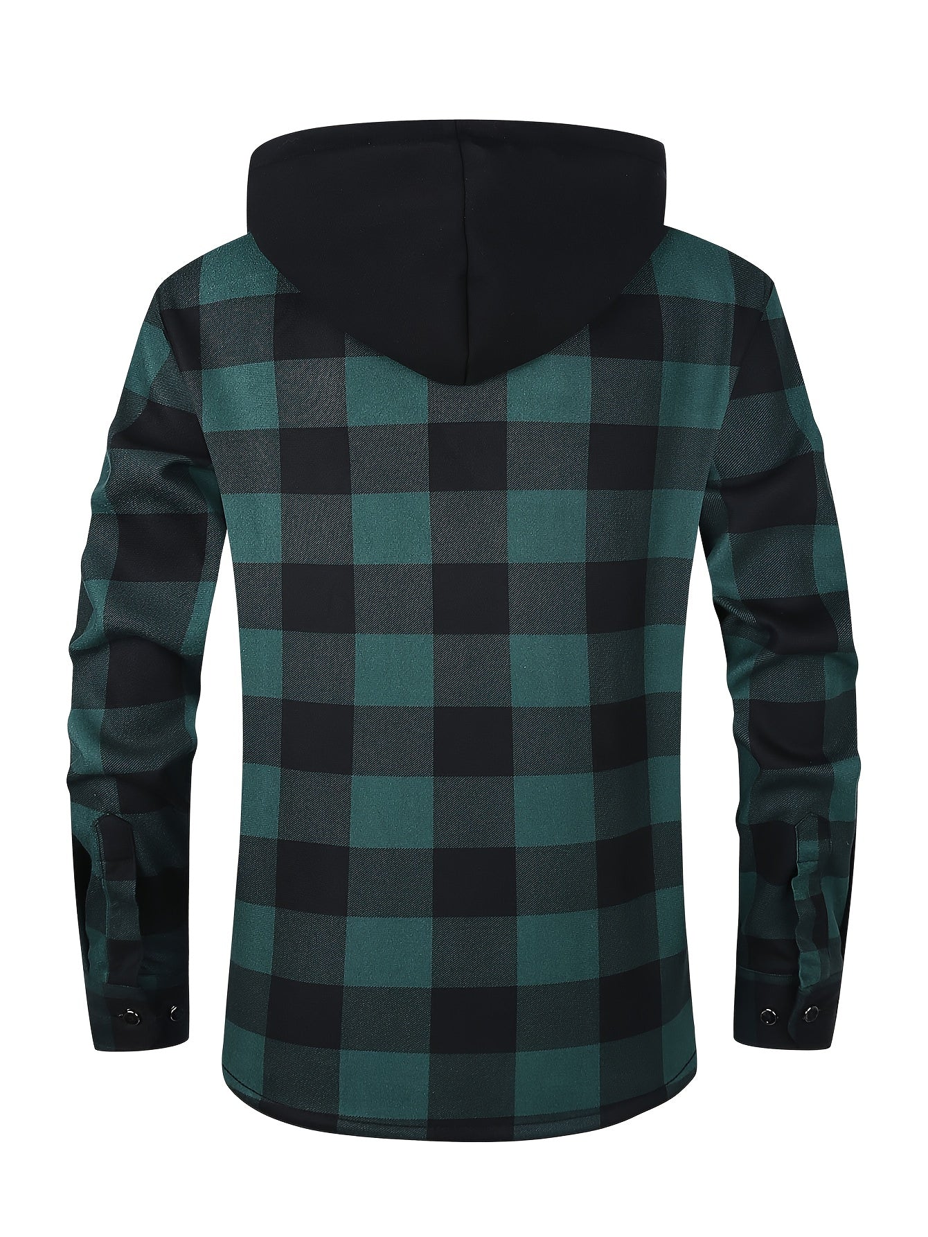 Men's Heavy Duty Windproof Hooded Jacket Thermal Insulated Winter Coat Plaid Pattern Outerwear For Cold Weather