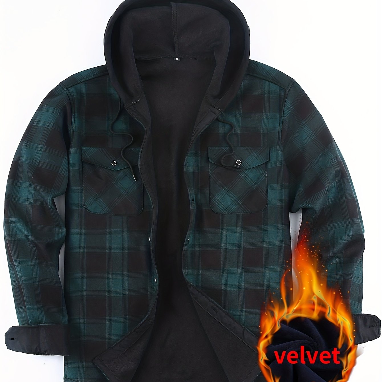 Mens Premium FleeceLined Shacket Hooded Shirt Jacket Allseason Weatherproof Warmth
