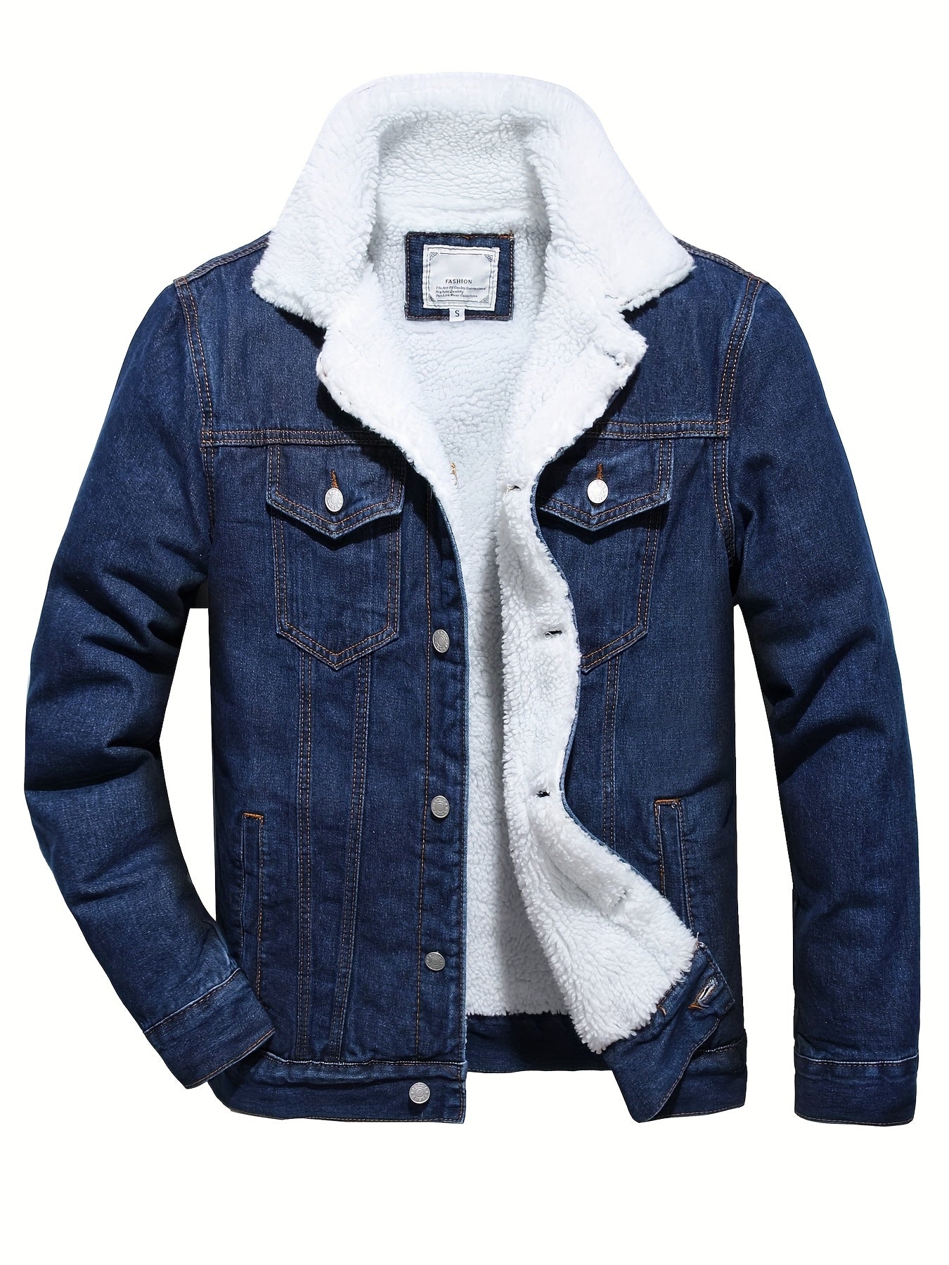 Mens Ultrawarm Insulated Fleece Lined Faux Denim Jacket Weatherproof Windbreaker