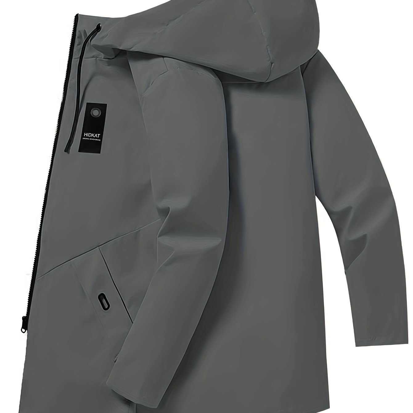 Mens Lightweight Hooded Jacket Full Zip Softshell With Zippered Pockets For Everyday Wear