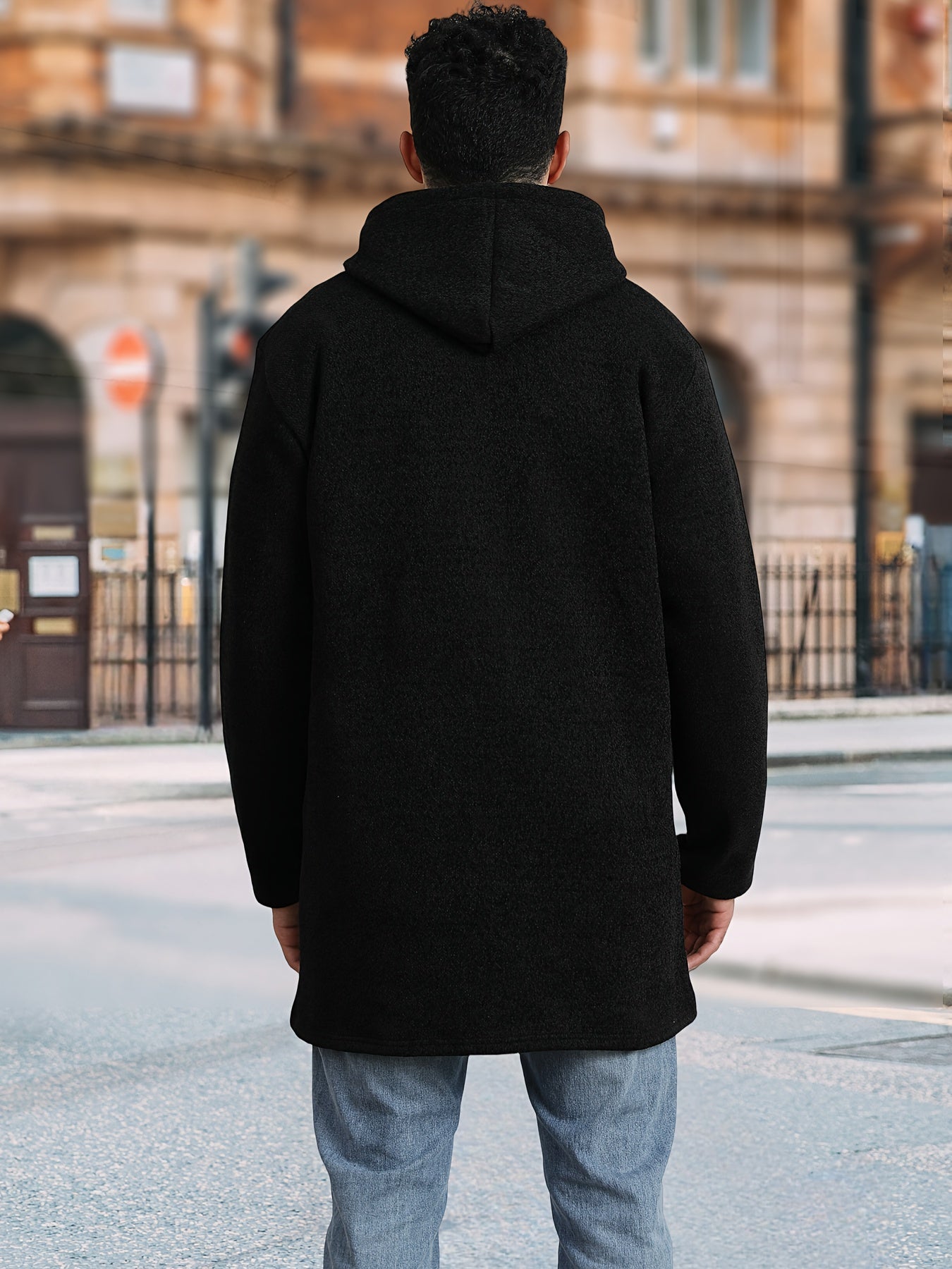 Men's Fleece Lined Zip Up Hoodie Jacket With Pockets Slim Fit Coat For Cold Weather Outerwear