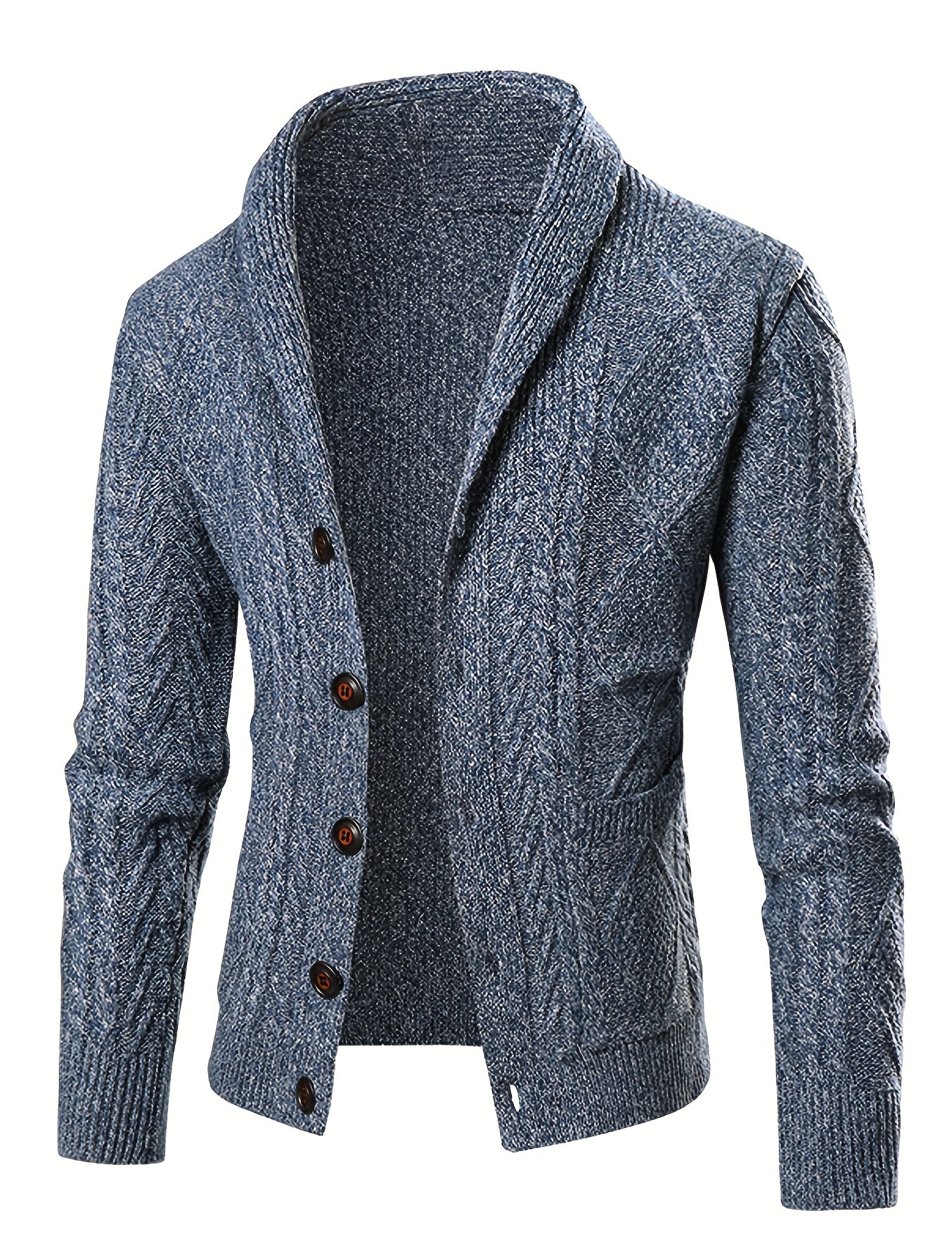 Men's Slim Knit Cardigan Sweater Jacket With PremiumWinterDurablePocketsWithSeamlessFinish VNeck