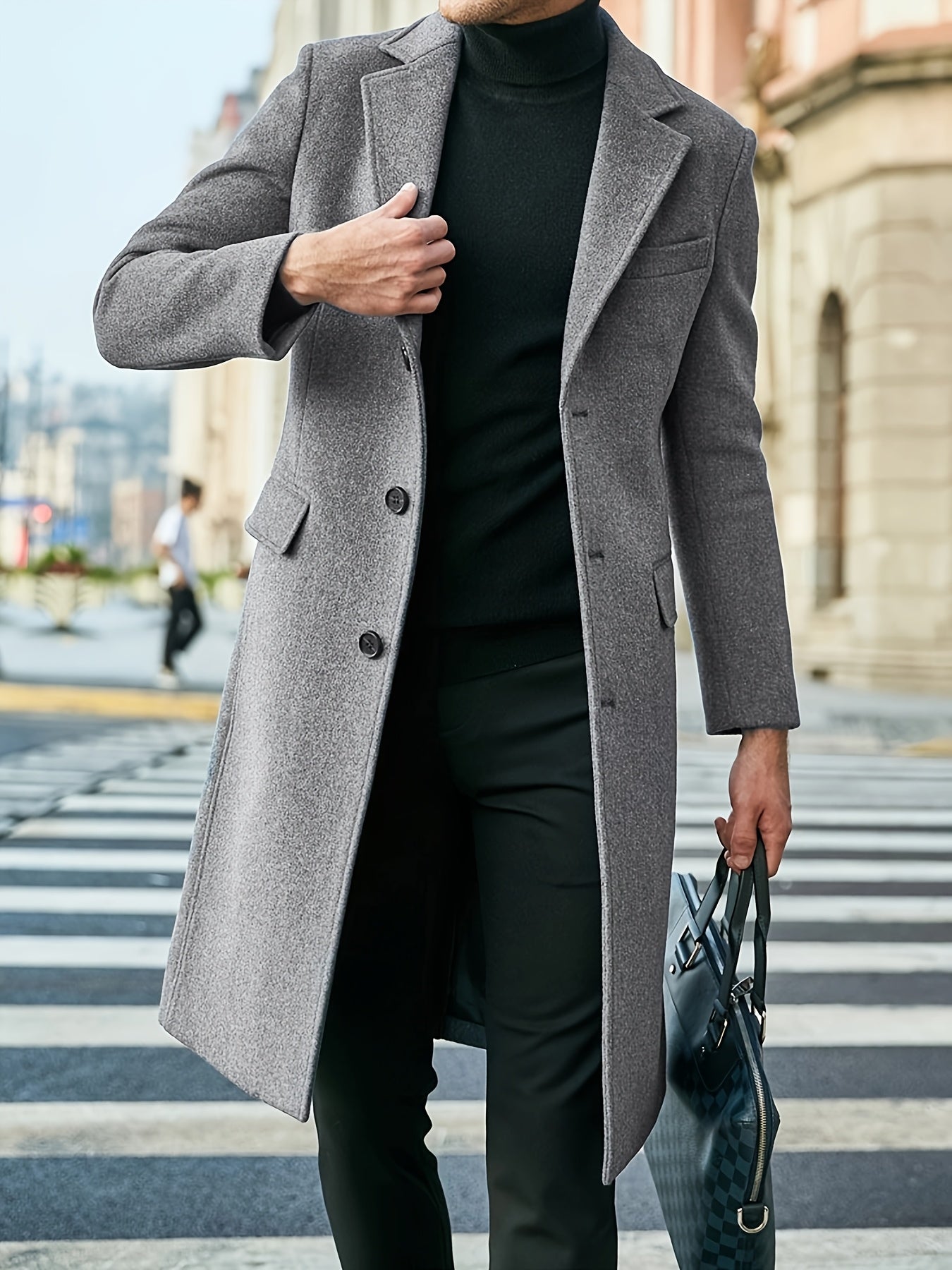 Mens Single Breasted Trench Coat For Winter And Spring