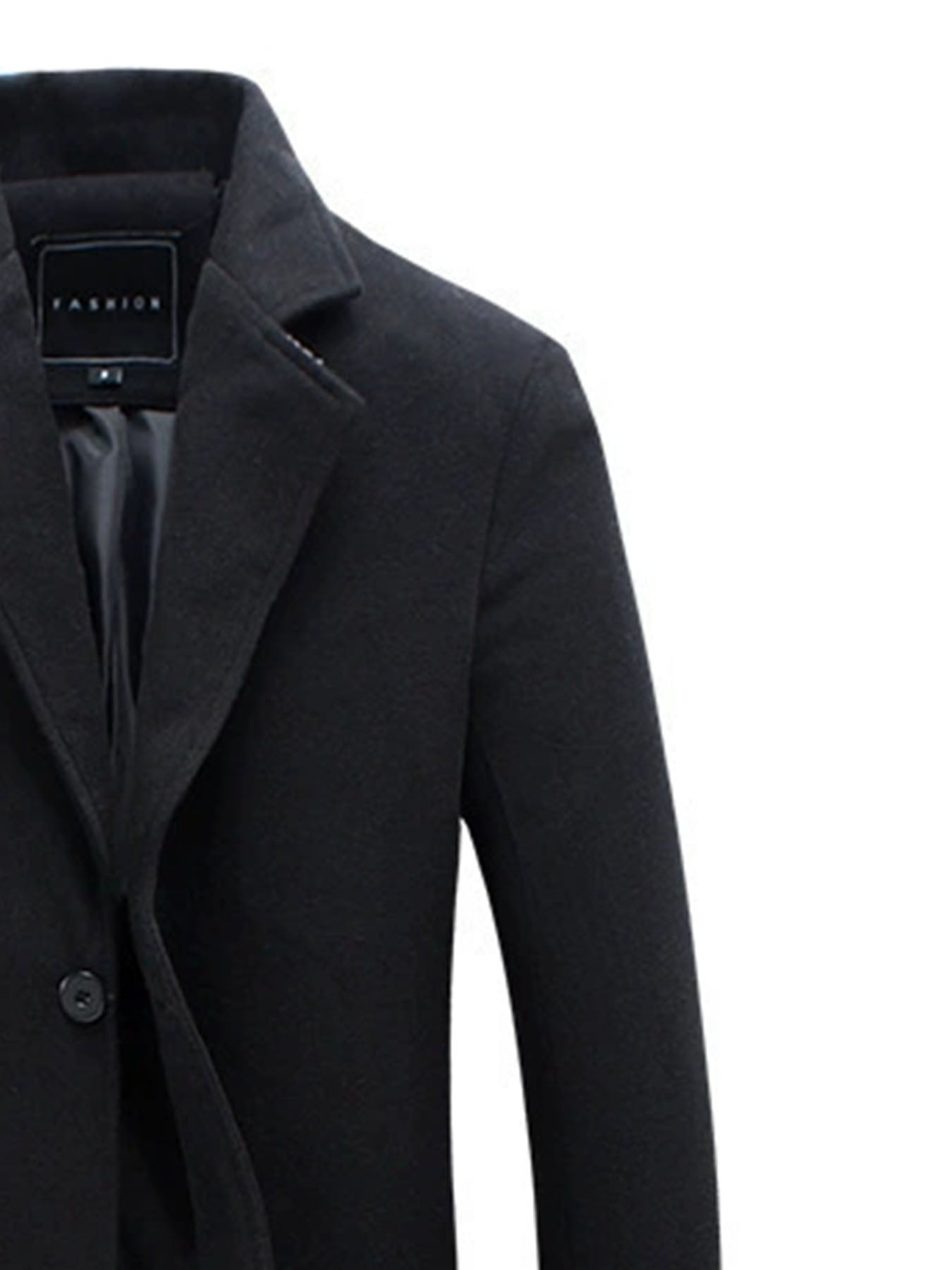 Men's Heavy Windproof Wintertime Overcoat Buttoned Closure Lapel Collar Insulated