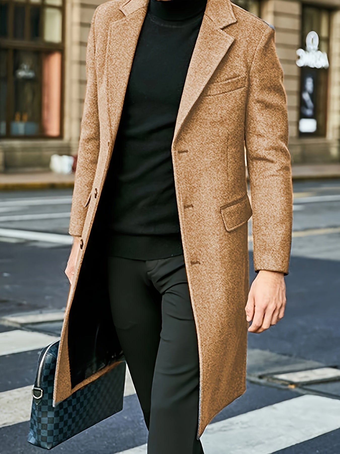 Mens Single Breasted Trench Coat For Winter And Spring