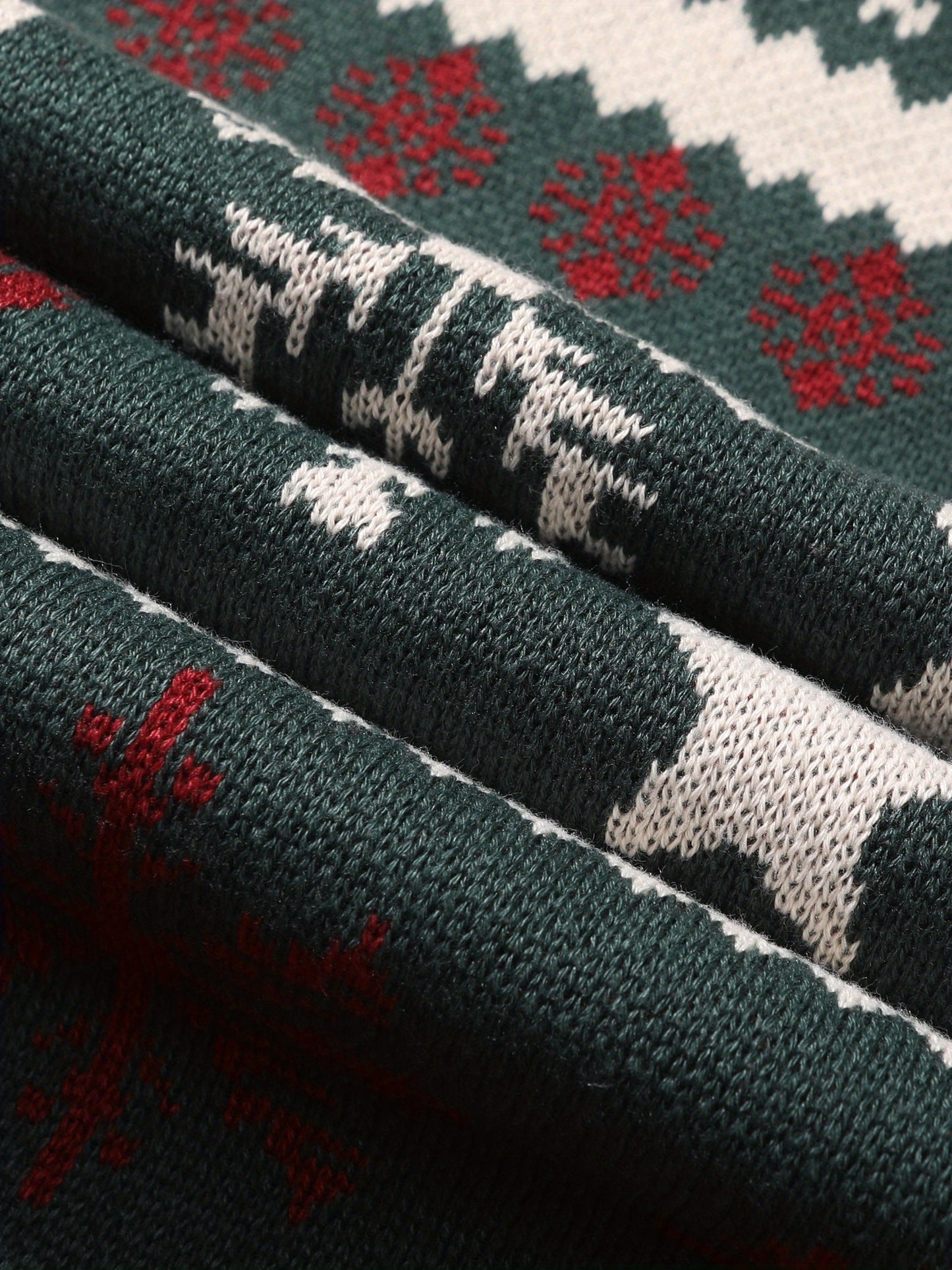 Mens Christmas Hooded Sweater Knit Hoodie Nordic Reindeer Snowflake Pullover Casual Fit