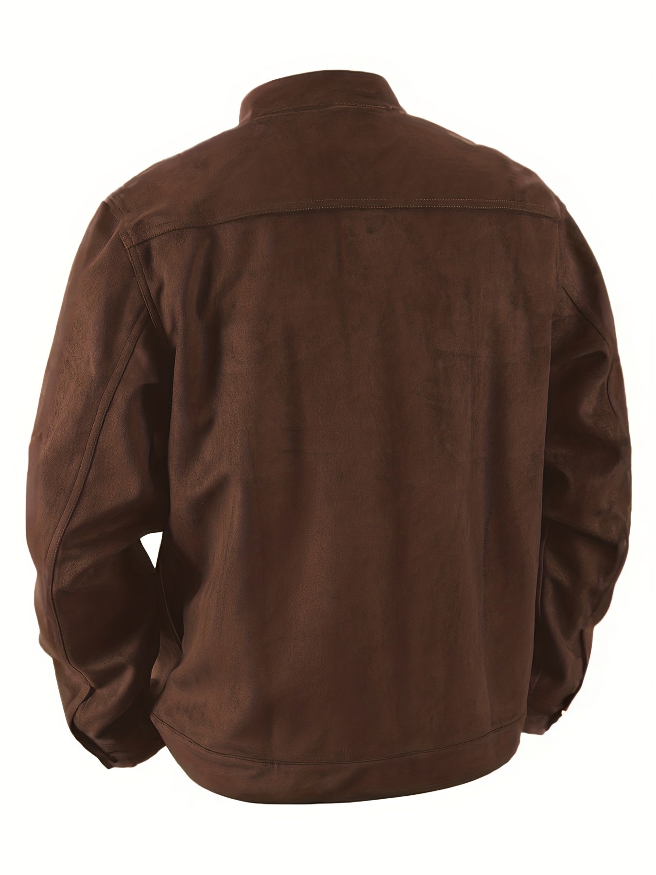 Mens Suede Jacket With Stand Collar And Retro Buttons For Business Casual And Everyday Wear