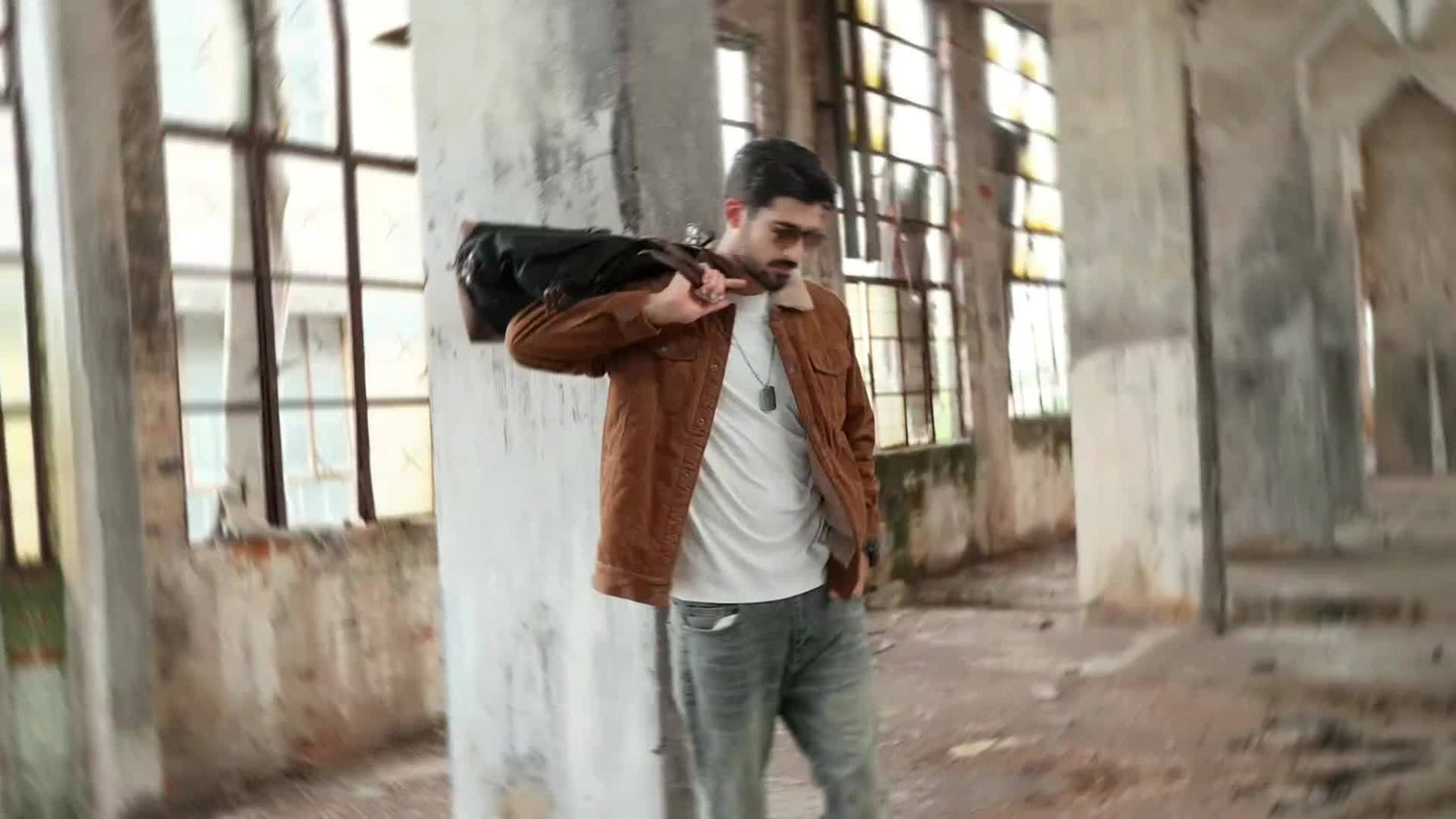 EKLENTSON Mens Winter Corduroy Jacket With Sherpa Lined Warmth TruckerWorkwearStyle