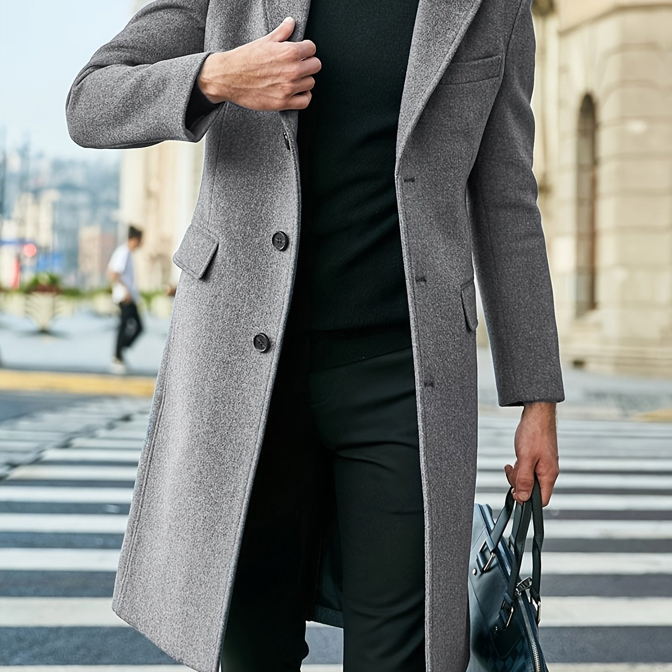 Mens Single Breasted Trench Coat For Winter And Spring