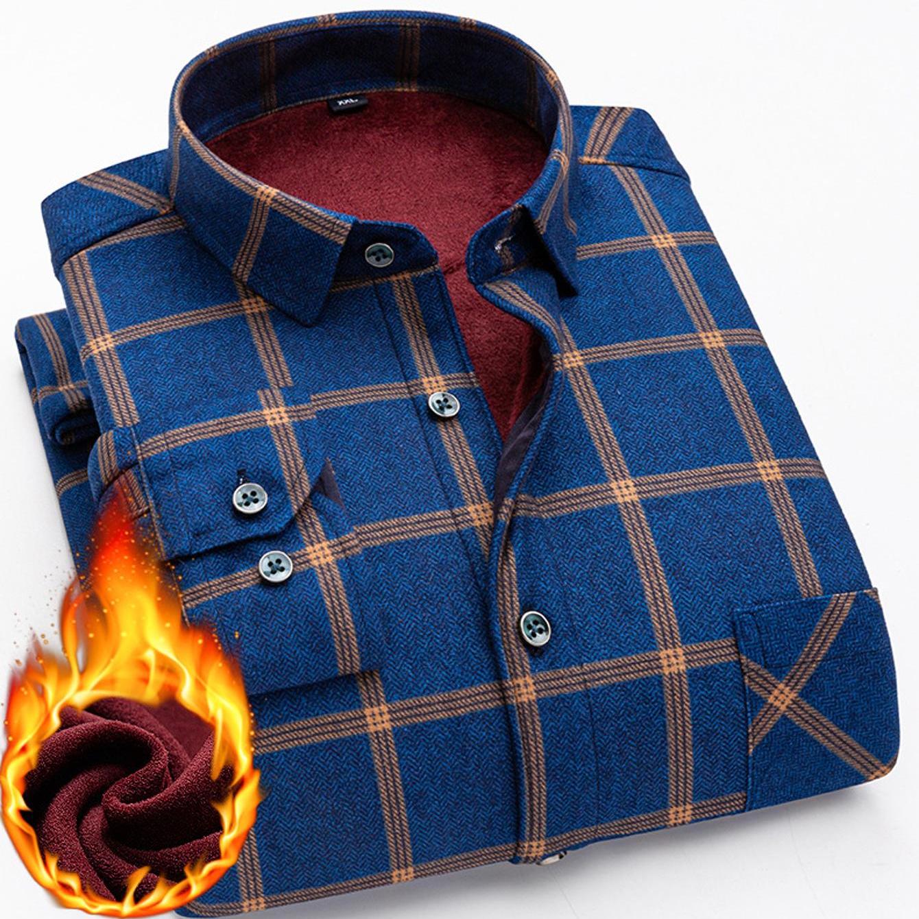 Mens Double Sided Plaid Winter Shirt Jacket For Casual Everyday Warm Durable Outerwear