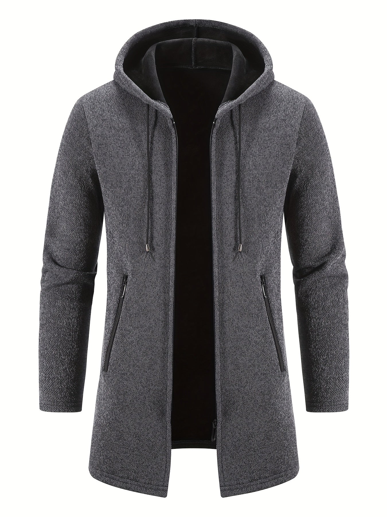 Men's Hooded Cardigan Jacket With Full Zip Windbreaker Pockets For Casual And Semi Formal Winter Outfits