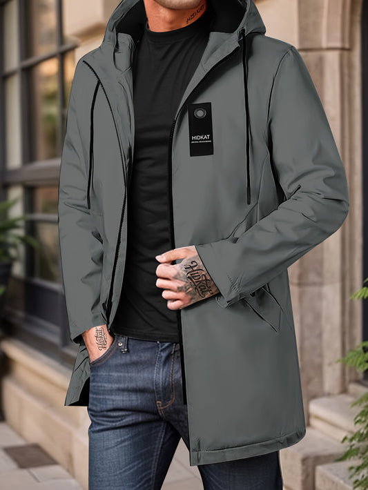 Mens Lightweight Hooded Jacket Full Zip Softshell With Zippered Pockets For Everyday Wear