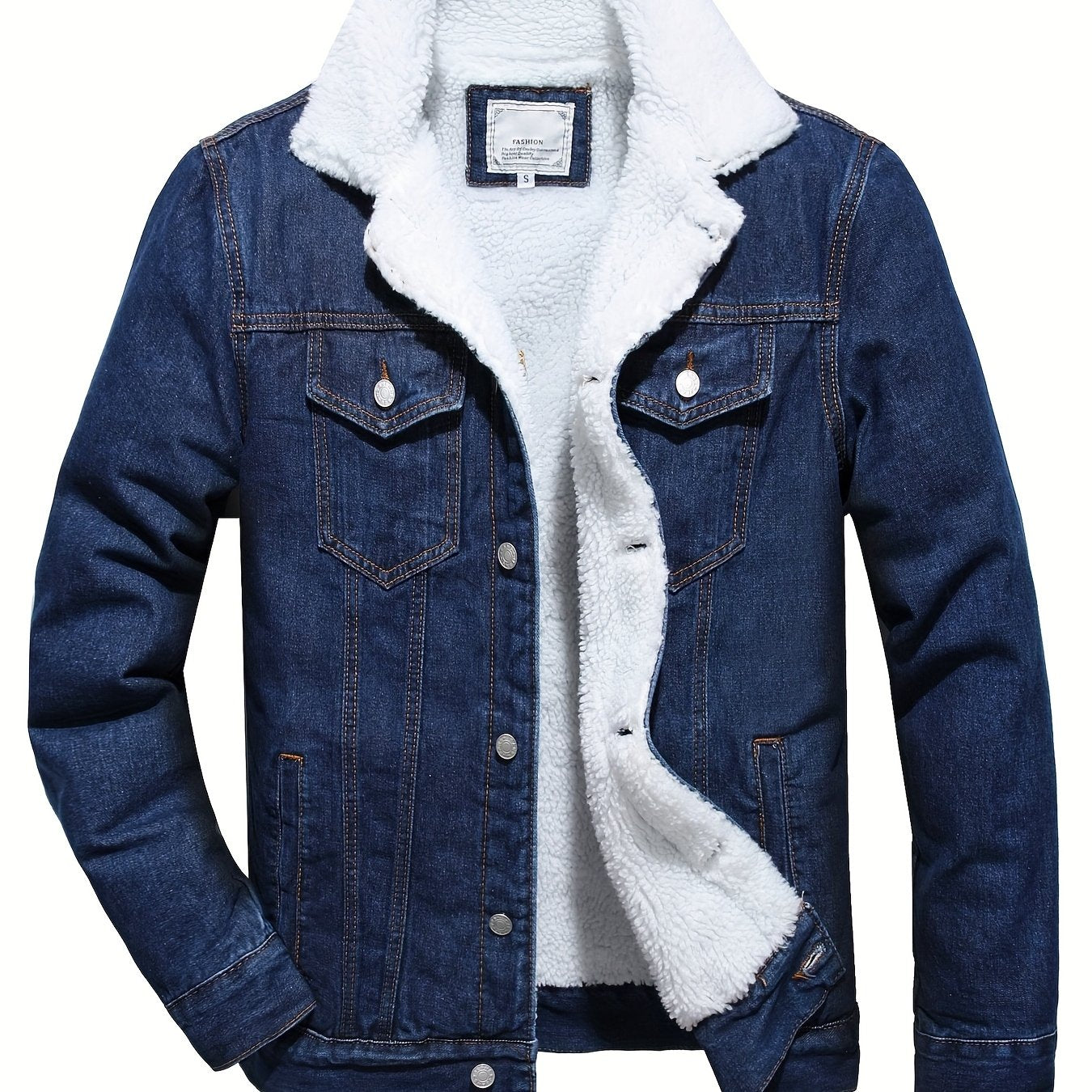 Mens Ultrawarm Insulated Fleece Lined Faux Denim Jacket Weatherproof Windbreaker