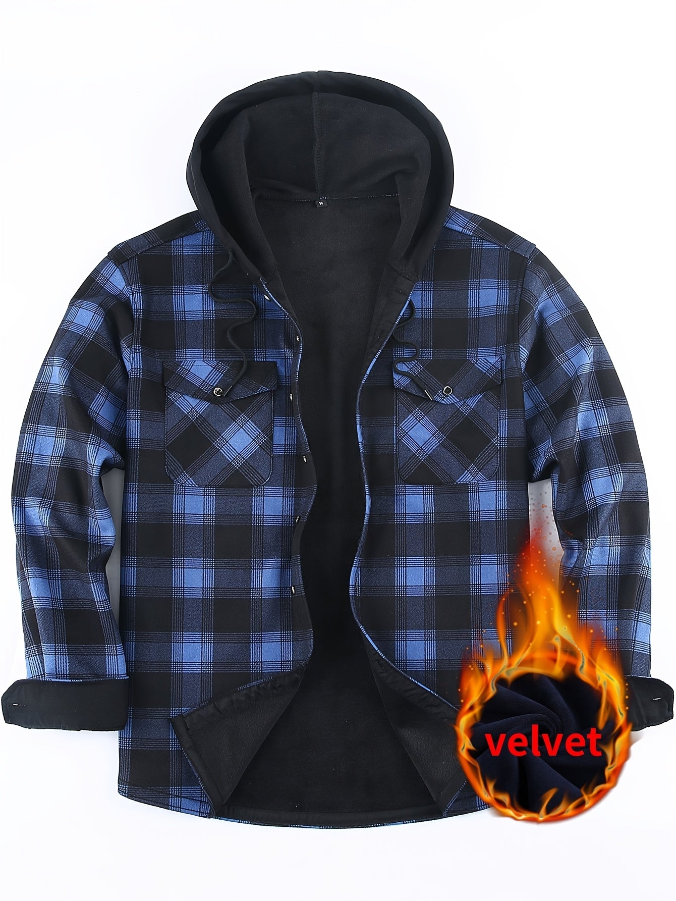 Mens Premium FleeceLined Shacket Hooded Shirt Jacket Allseason Weatherproof Warmth