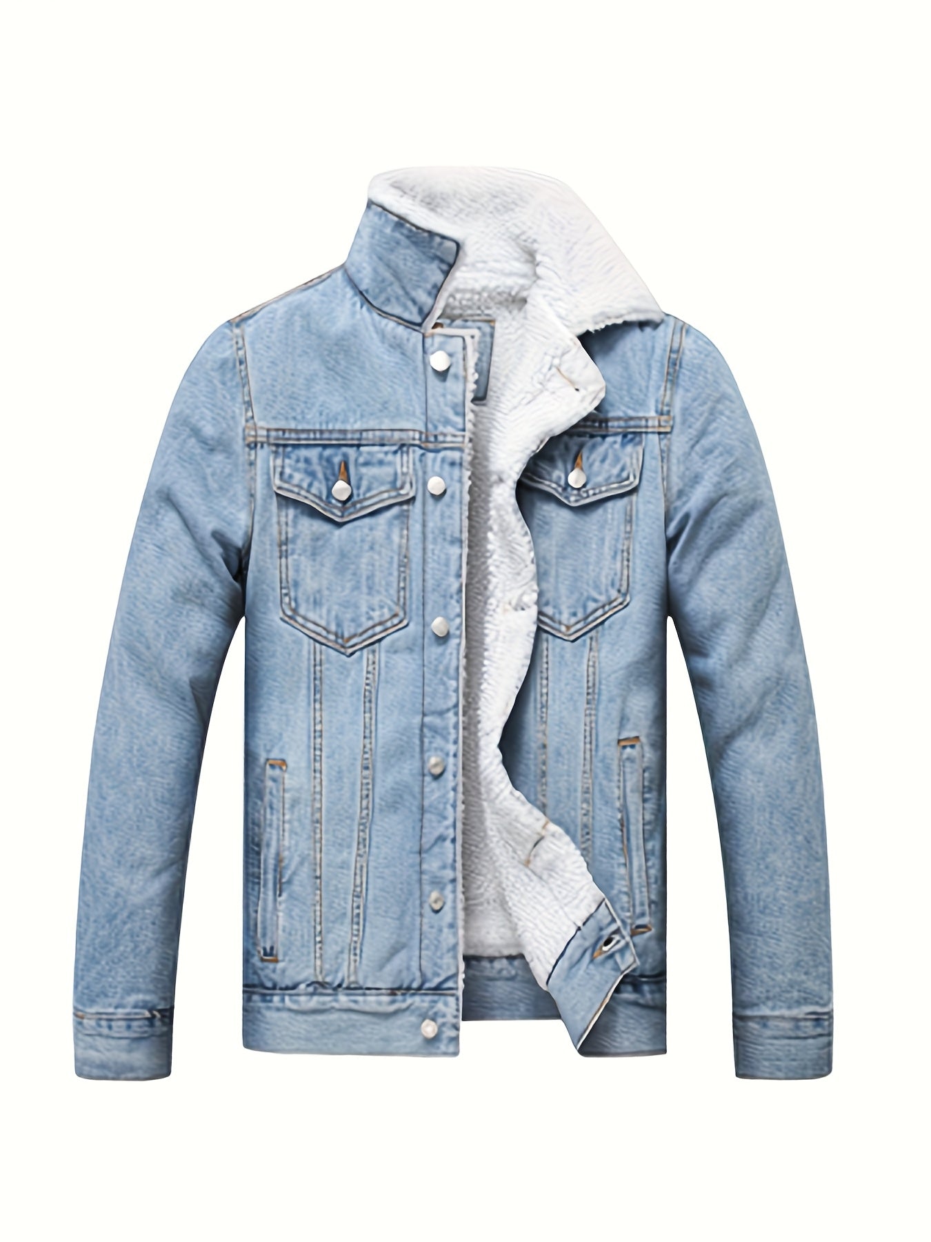 Mens Ultrawarm Insulated Fleece Lined Faux Denim Jacket Weatherproof Windbreaker