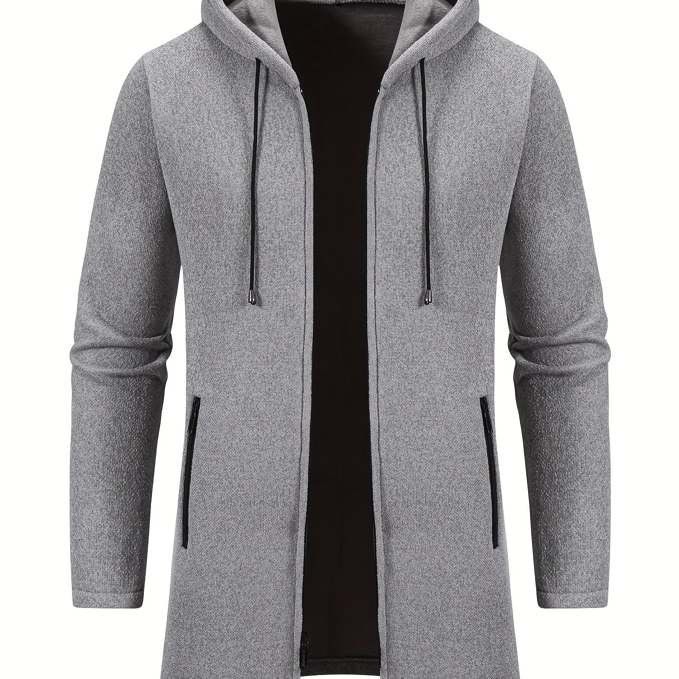Men's Hooded Cardigan Jacket With Full Zip Windbreaker Pockets For Casual And Semi Formal Winter Outfits