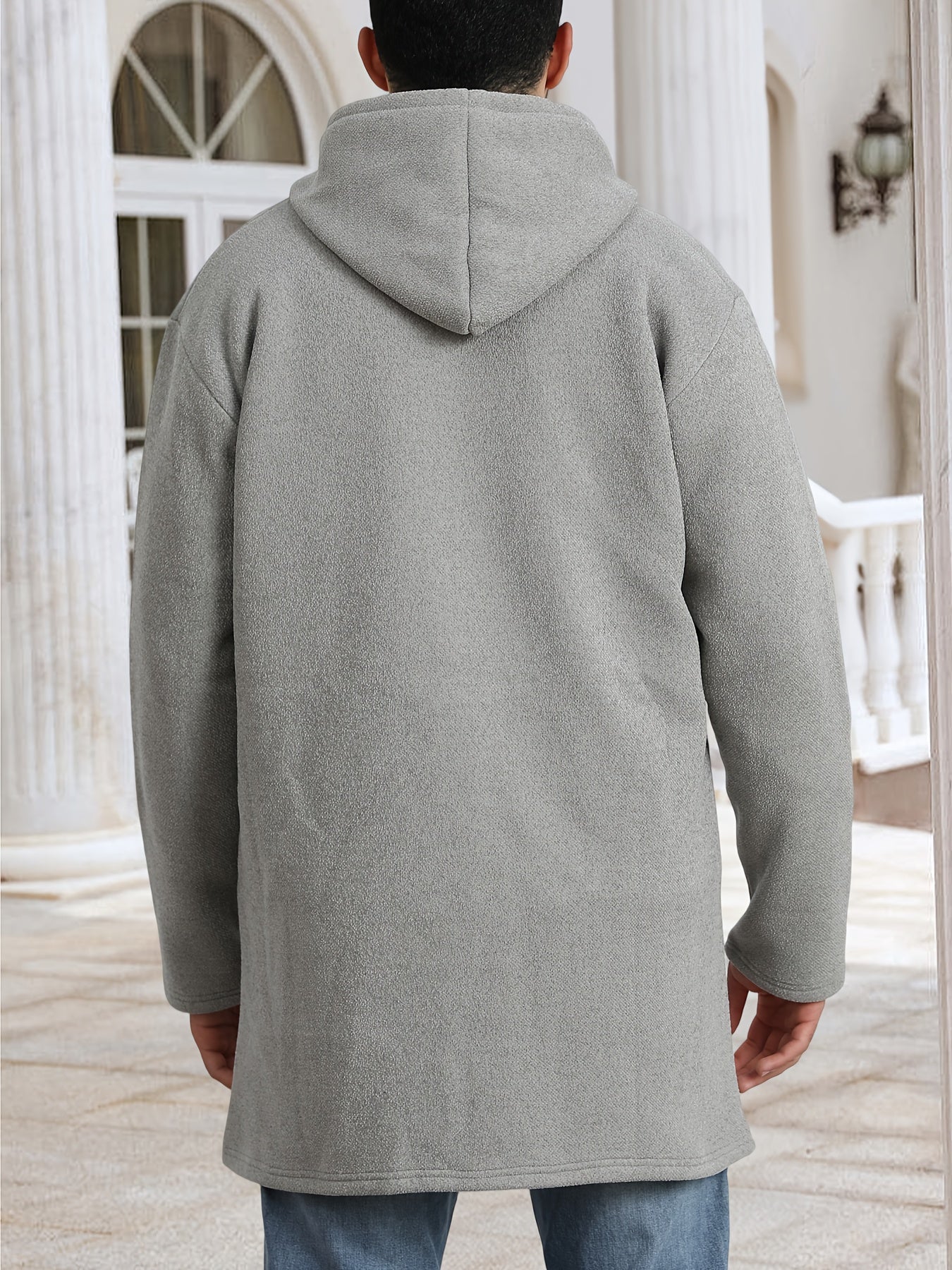 Men's Fleece Lined Zip Up Hoodie Jacket With Pockets Slim Fit Coat For Cold Weather Outerwear