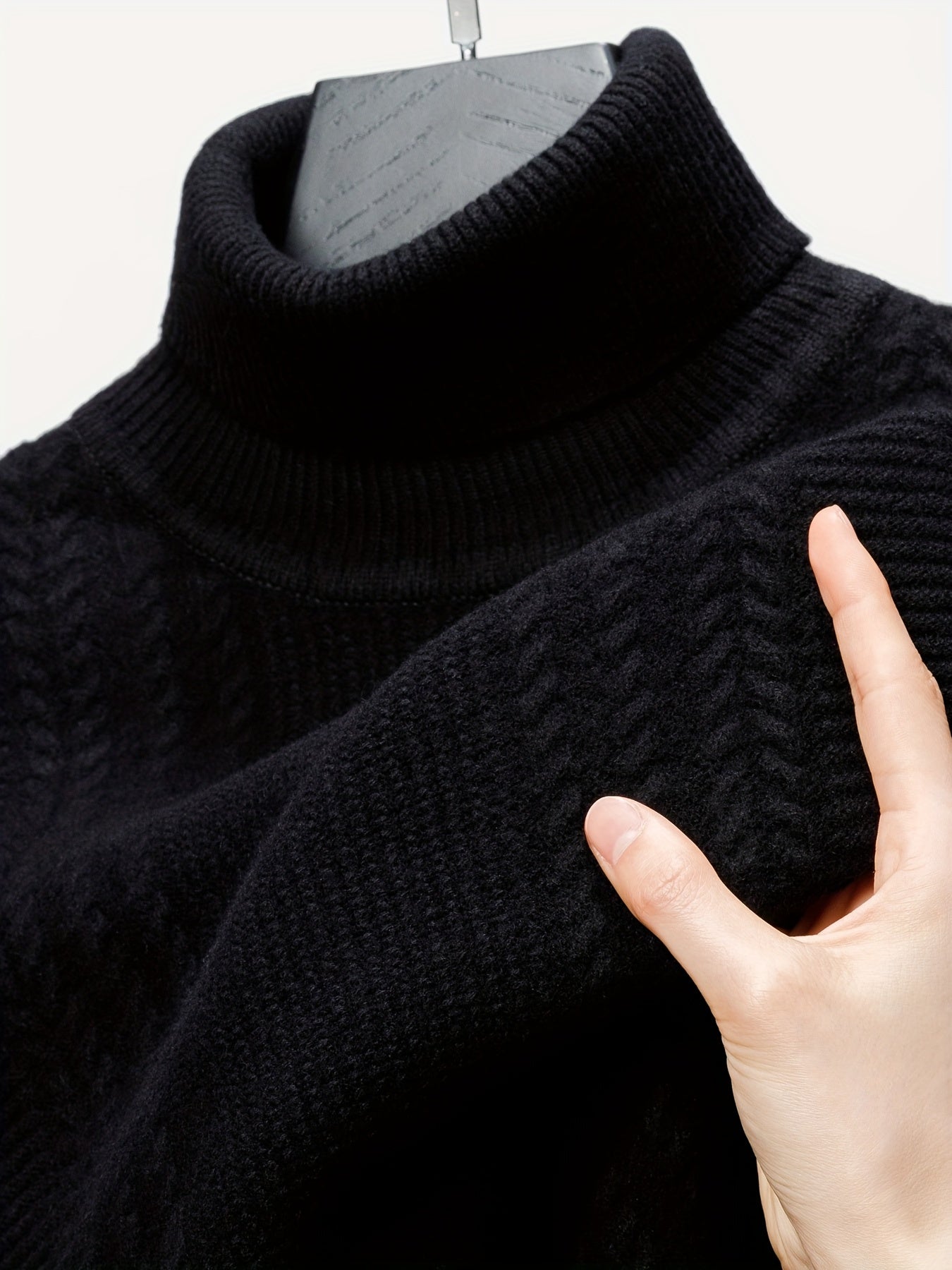 Mens 100 Percent Wool Heavyweight Winter Coat And Sweater With High Neck Turtleneck
