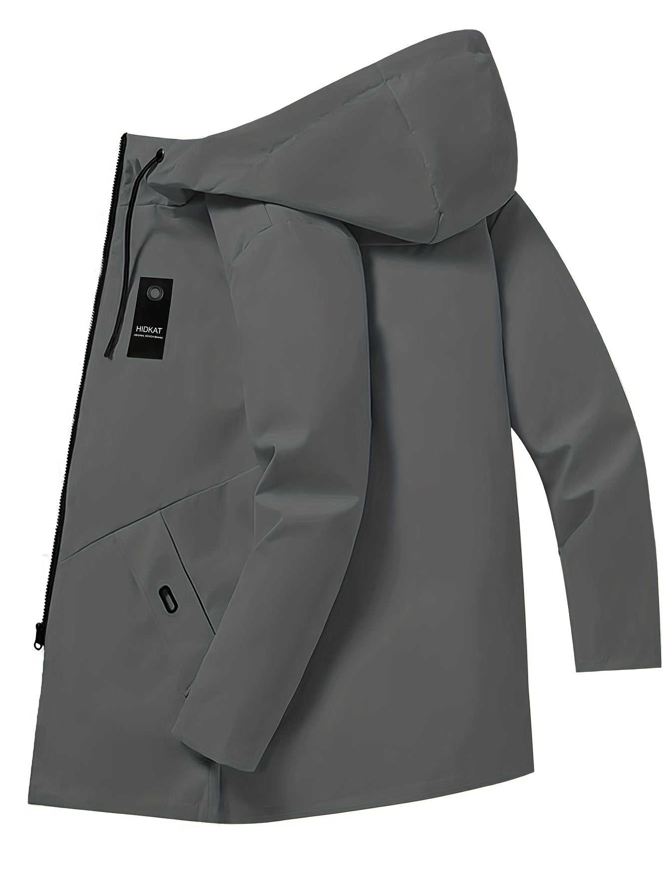 Mens Lightweight Hooded Jacket Full Zip Softshell With Zippered Pockets For Everyday Wear