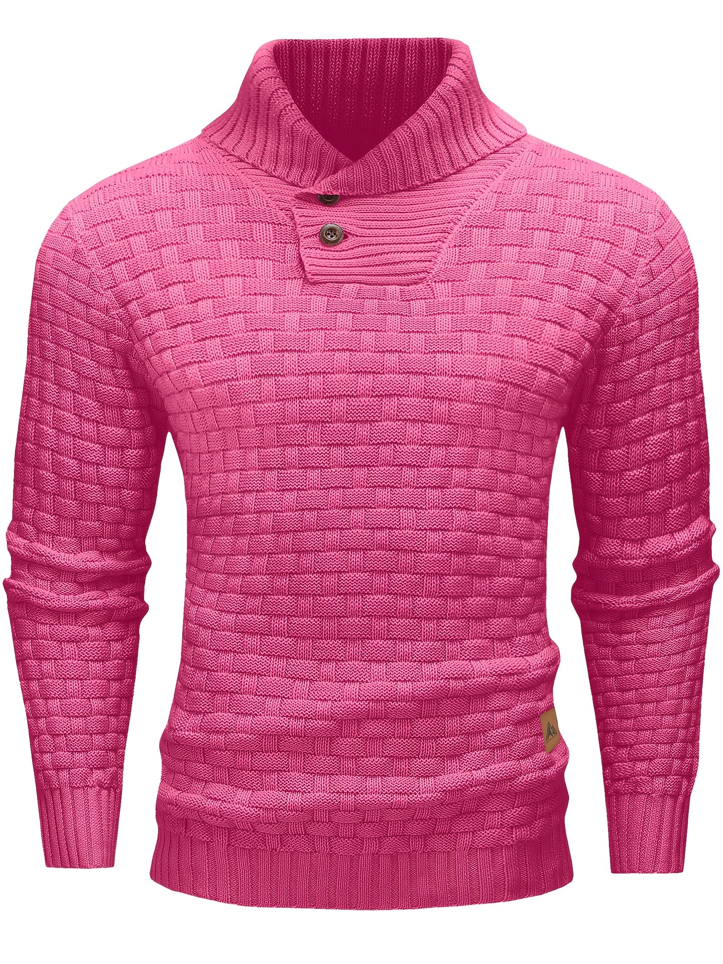 Mens Waffle Knit Sweater Coat With Lapel Collar Button Up For Office And Business Casual Wear