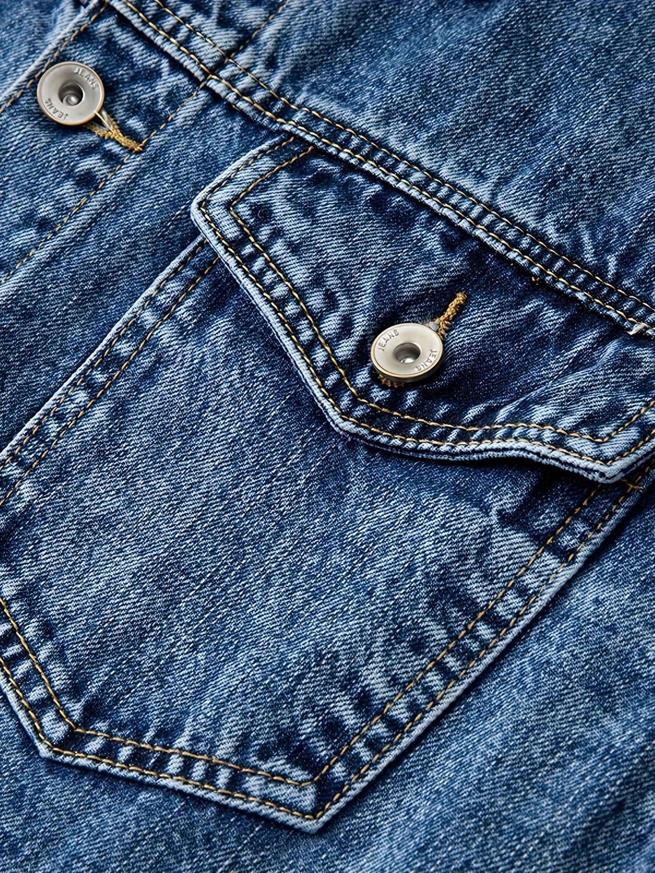 Men's Vintage Distressed Denim Jacket With Multi Pocket Design Deconstructed Collar And Single Breasted Button Front