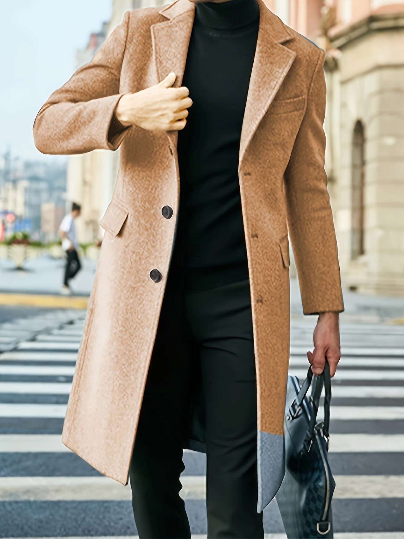 Mens Single Breasted Trench Coat For Winter And Spring
