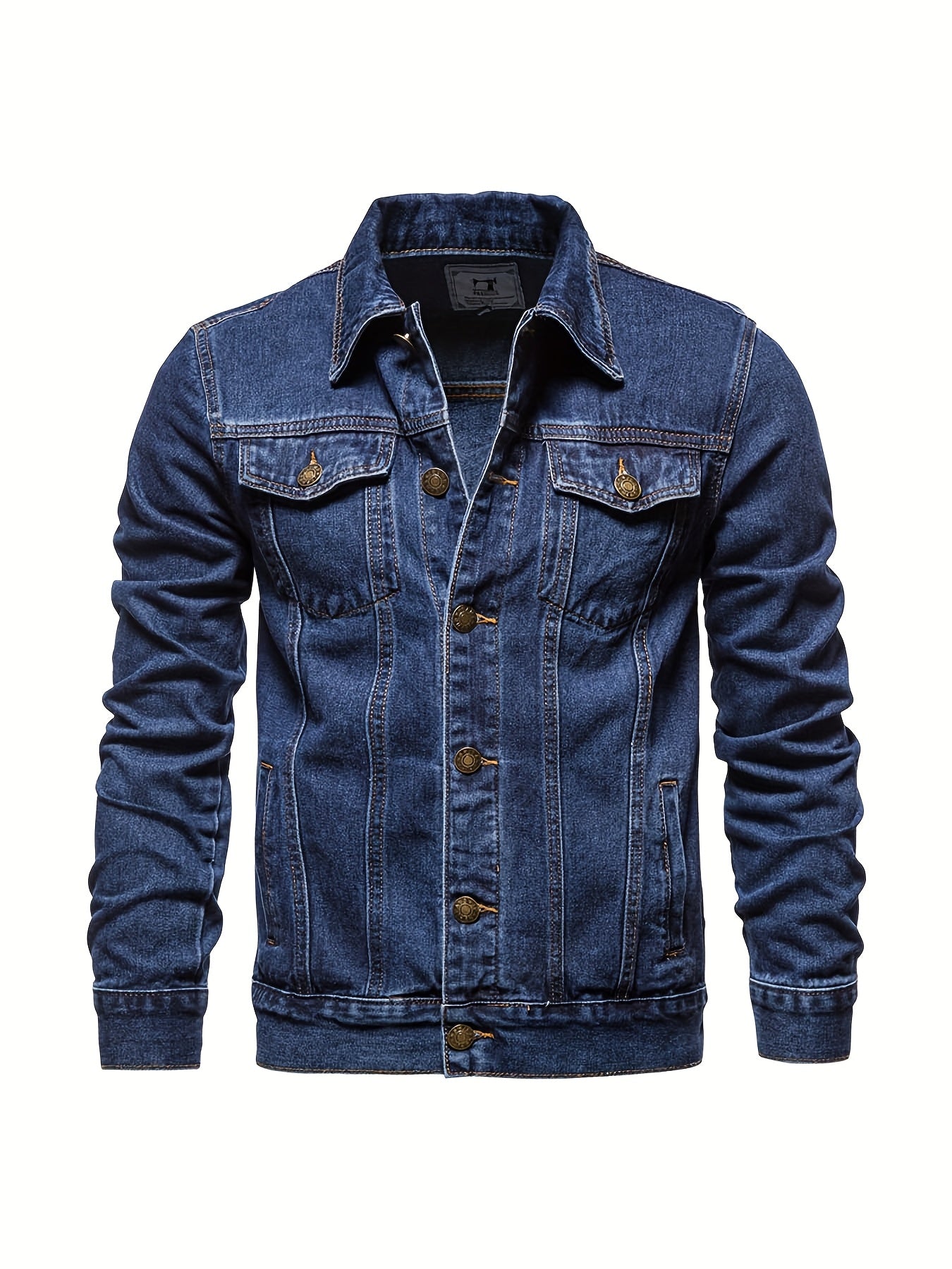 Mens Vintage Workwear Denim Jacket Featuring ExtendedUtility Chest Pockets Everyday
