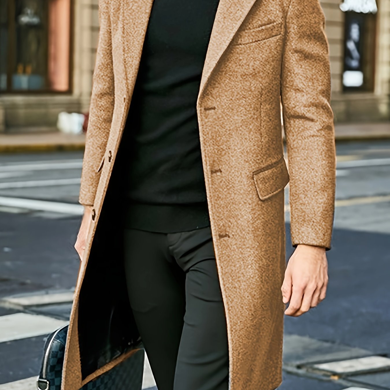 Mens Single Breasted Trench Coat For Winter And Spring