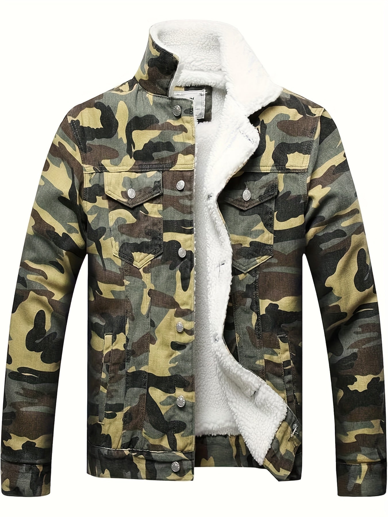 Mens Ultrawarm Insulated Fleece Lined Faux Denim Jacket Weatherproof Windbreaker