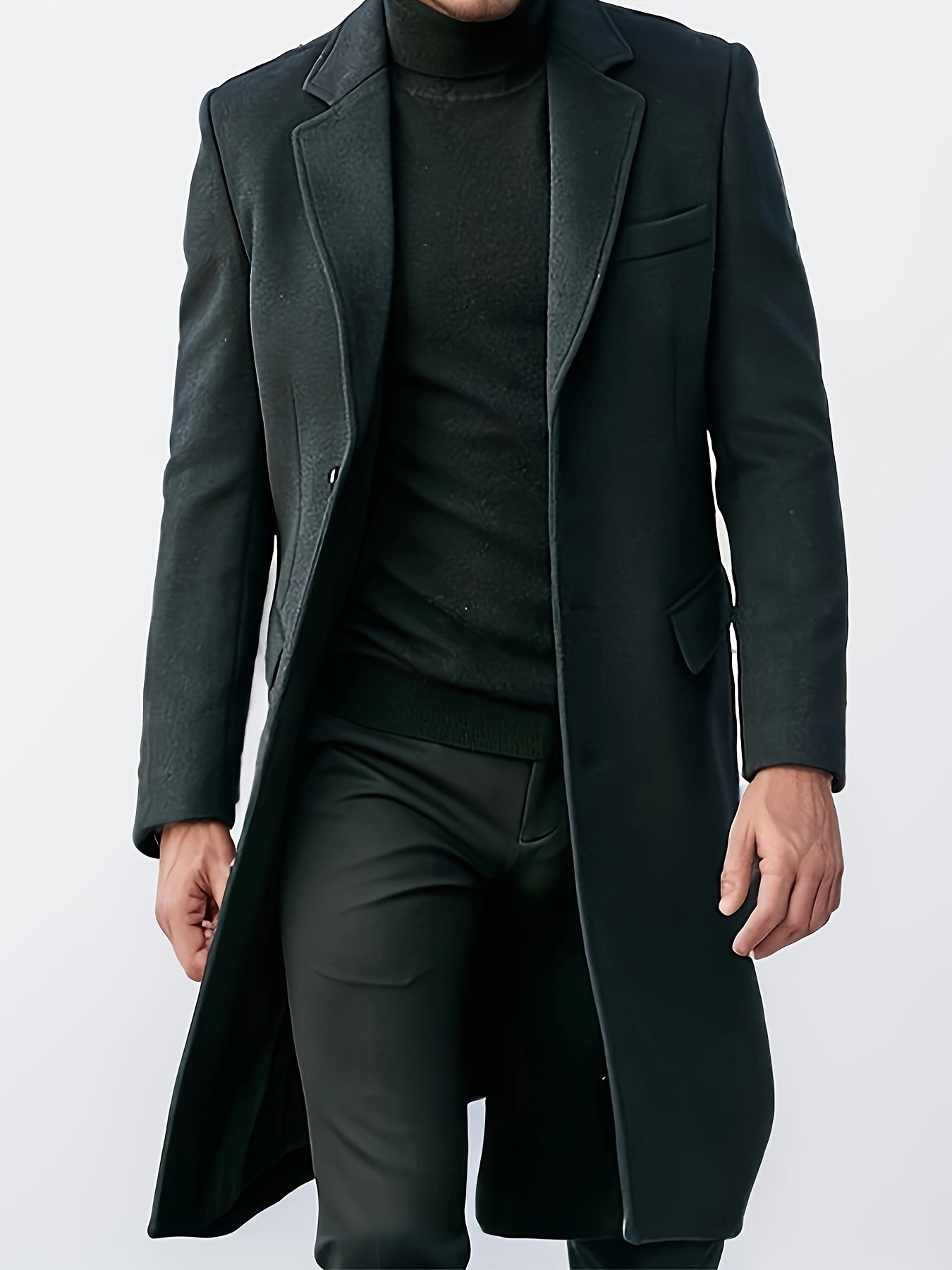 Mens Single Breasted Trench Coat For Winter And Spring